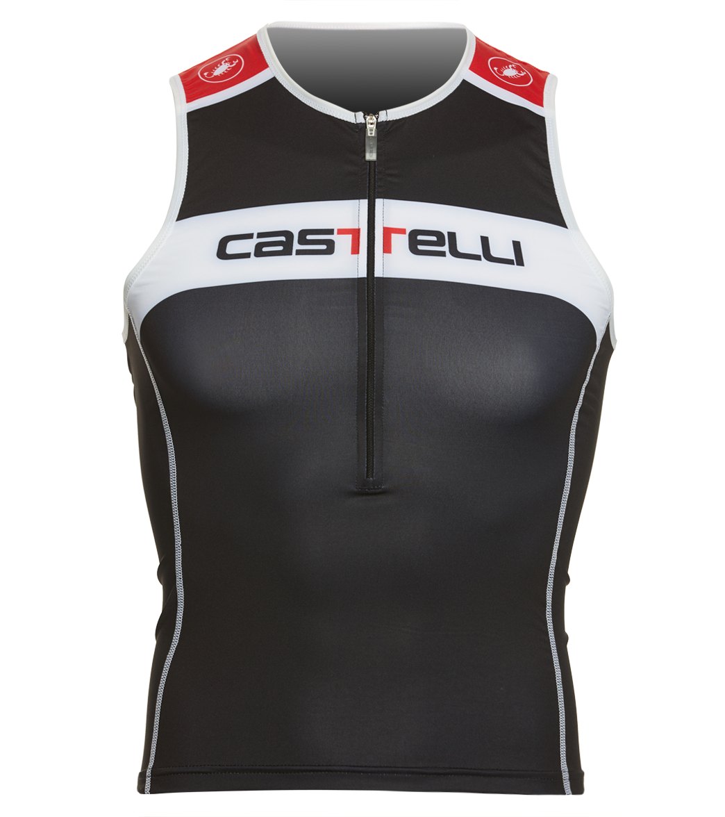 Castelli Men's Core Tri Top - Black/White/Red Small - Swimoutlet.com