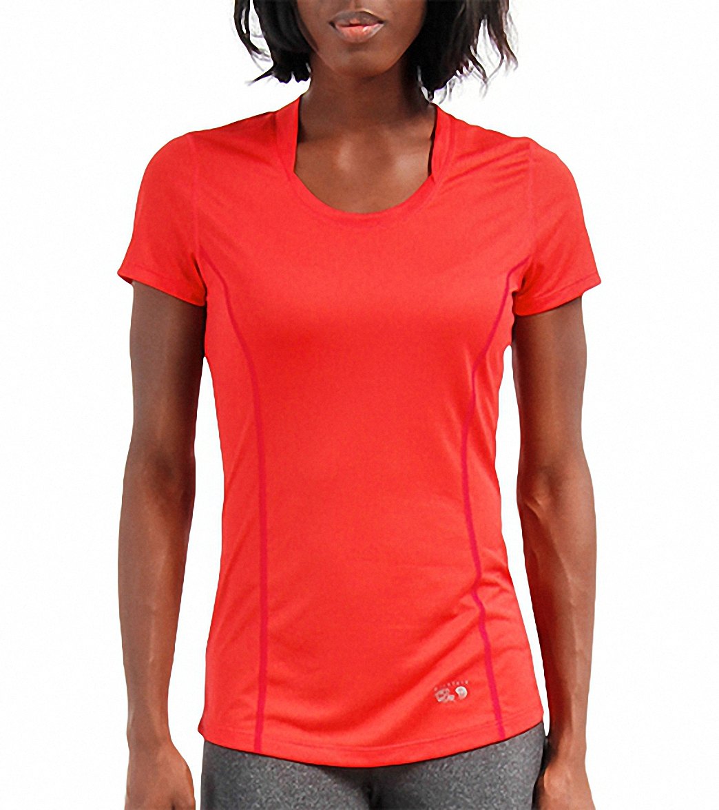 Mountain Hardwear Women's Wicked Lite Running Short Sleeve Shirt T - Red Hibiscus X-Small Polyester - Swimoutlet.com