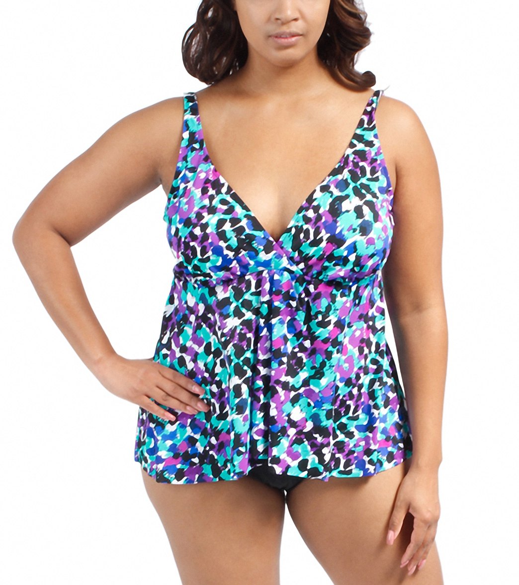 Maxine Atlantis Scoop Faux Tankini One Piece Swimsuit at SwimOutlet.com - Free Shipping