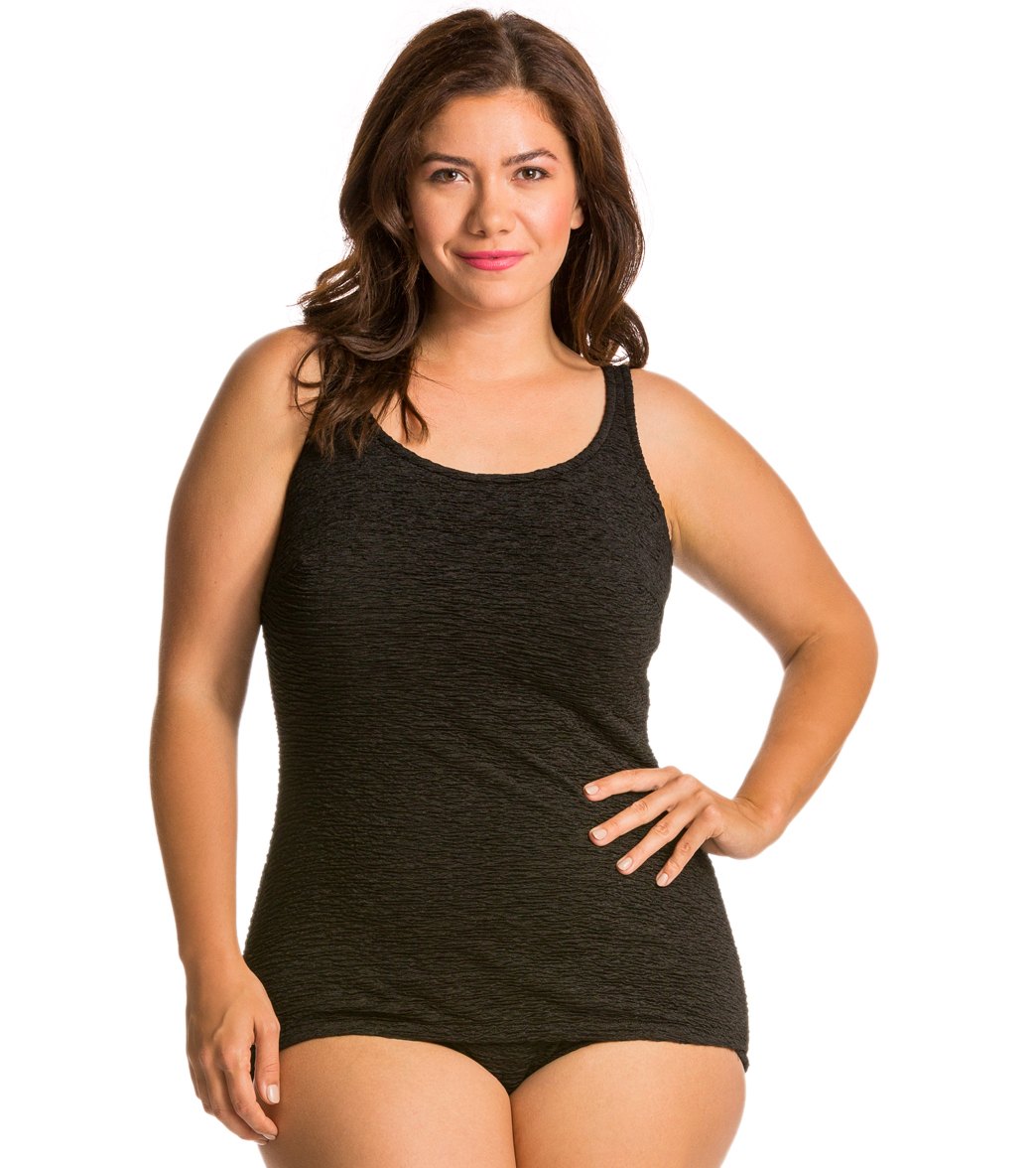 penbrooke krinkle plus size swimsuits