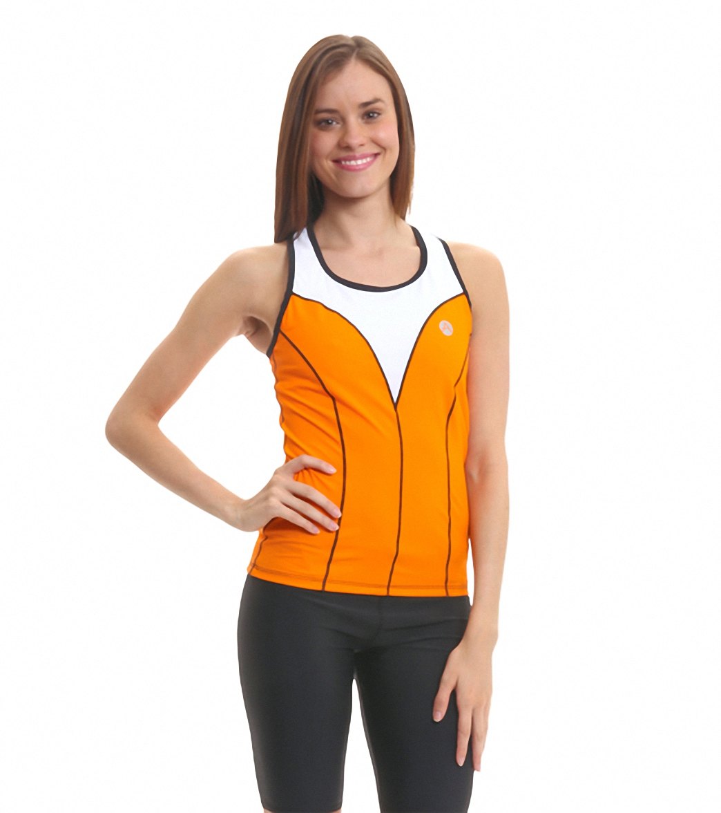 Alii Sport Women's Raquel Tri Tank - Tangerine Orange Small - Swimoutlet.com