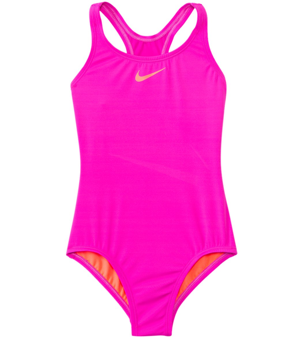 Nike Girls Core Solid Racerback One Piece Swimsuit 7yrs 14yrs At 6074