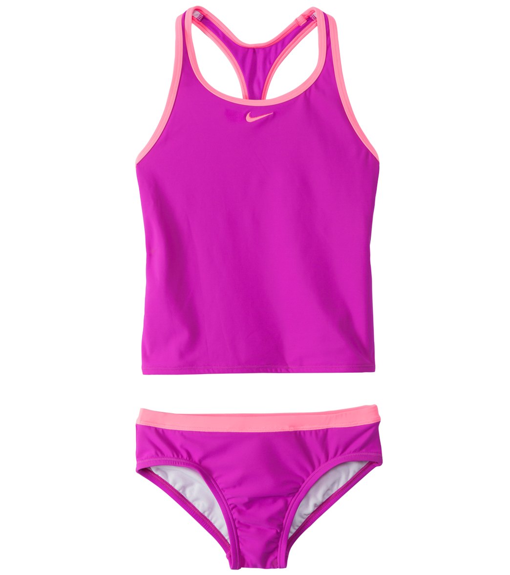 Nike Girls’ Core Solid Racerback Tankini Two Piece Set (7yrs-14yrs) at ...