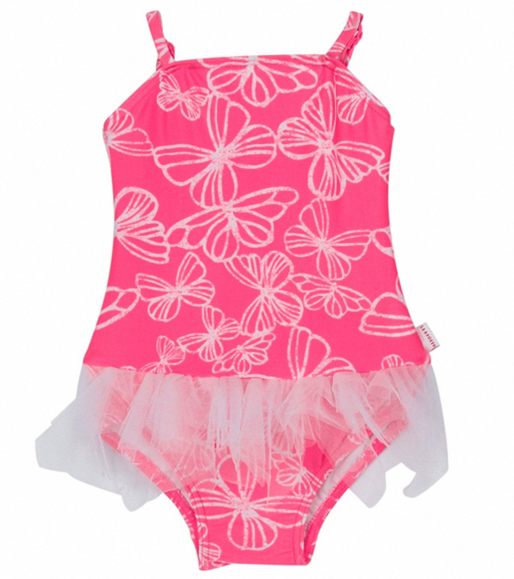 Seafolly Girls' Neon Pop Ballerina Tutu One Piece 6-24 Months - Flamingo 2T - Swimoutlet.com