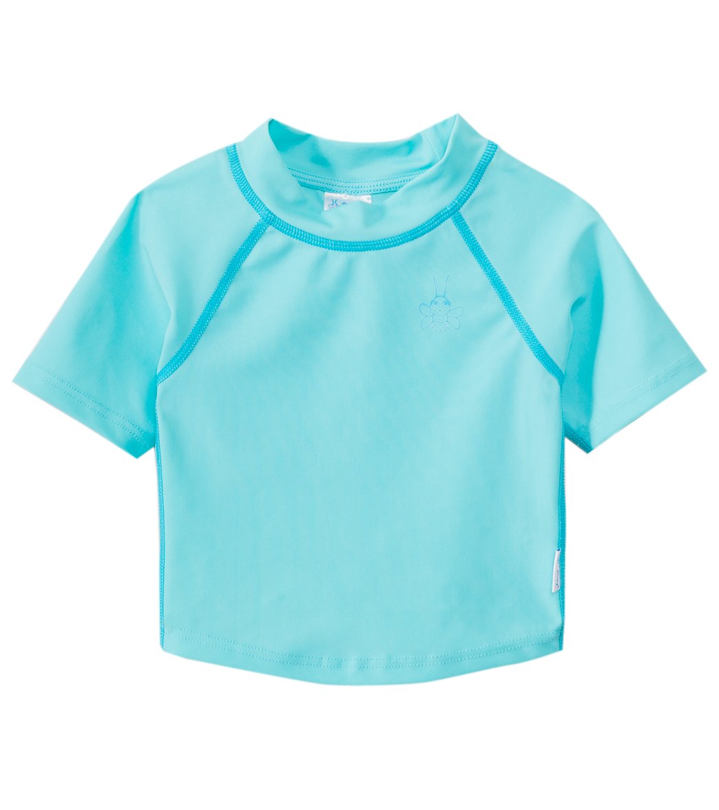 I Play. By Green Sprouts Short Sleeve Rashguard Baby - Light Aqua 18 Months - Swimoutlet.com