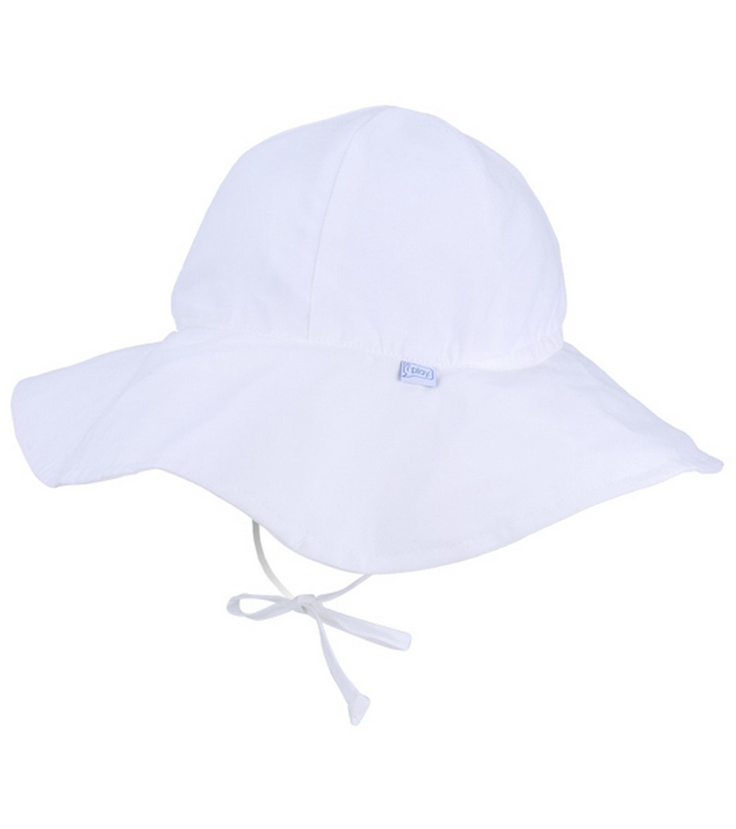 I Play. By Green Sprouts Solid Brim Sun Protection Hat Baby - White New Born 0-6 Months - Swimoutlet.com