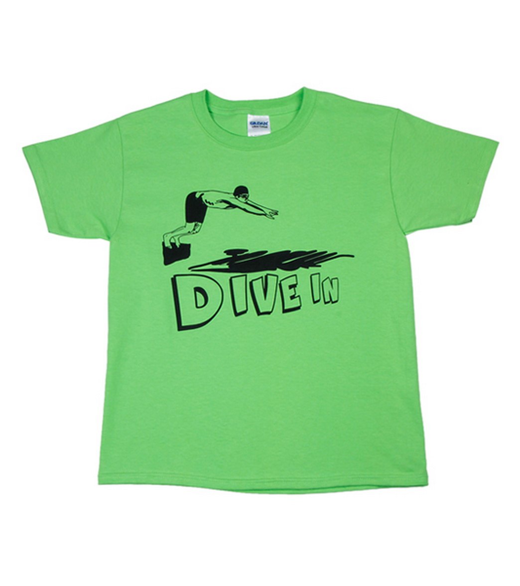 Ambro Manufacturing Dive In Female Tee Shirt - Green Youth Small Cotton - Swimoutlet.com