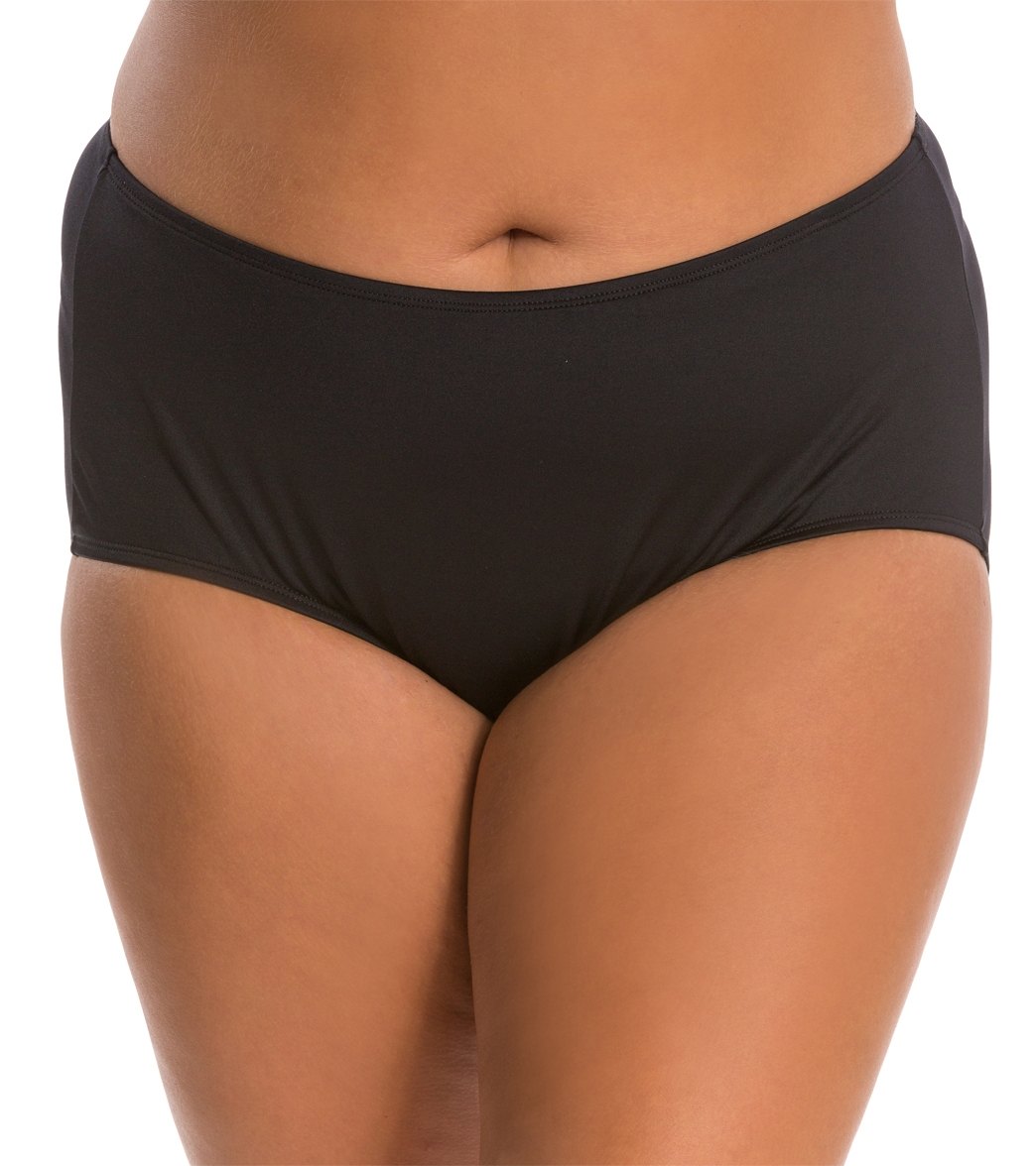 Coco Reef Plus Master Classic High Waist Bikini Bottom - Castaway Black 1X - Swimoutlet.com
