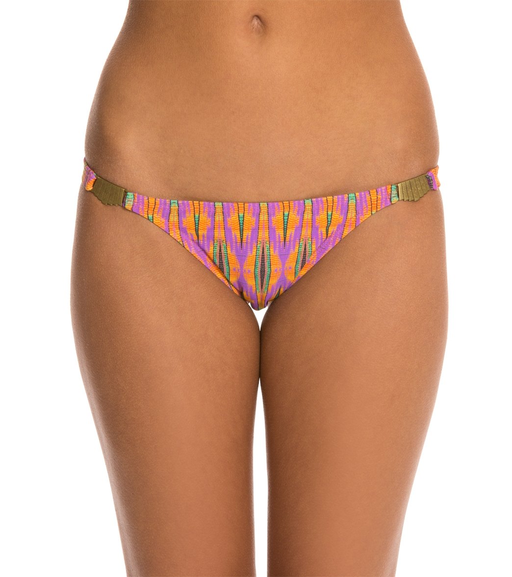 Sofia Aliaga Detail Brazilian Bikini Bottom - Orange X-Small - Swimoutlet.com