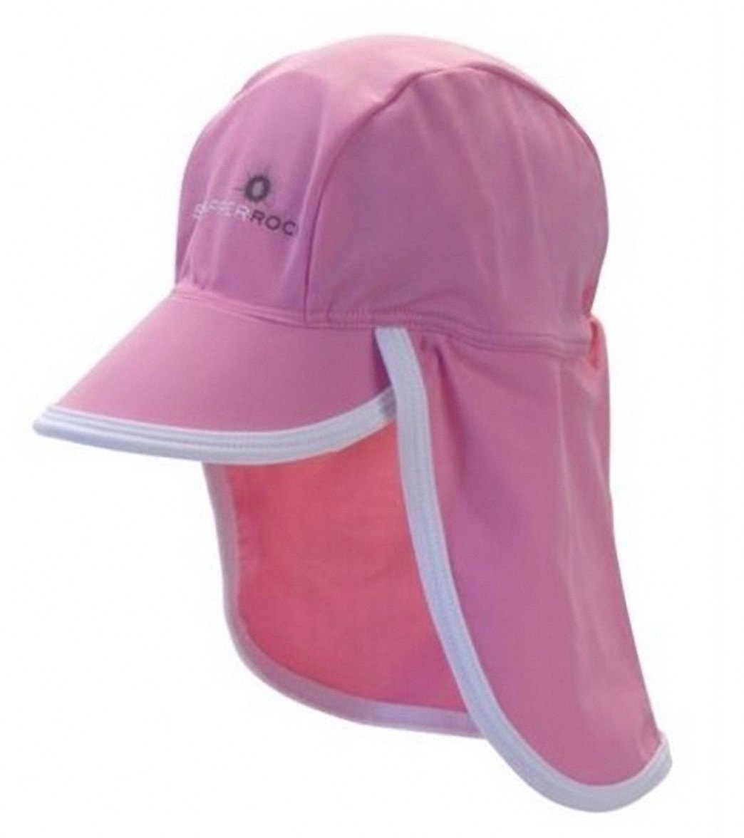 Snapper Rock Baby Girls' Pink/White Flap Hat Kids - One Size 0-2Yrs - Swimoutlet.com