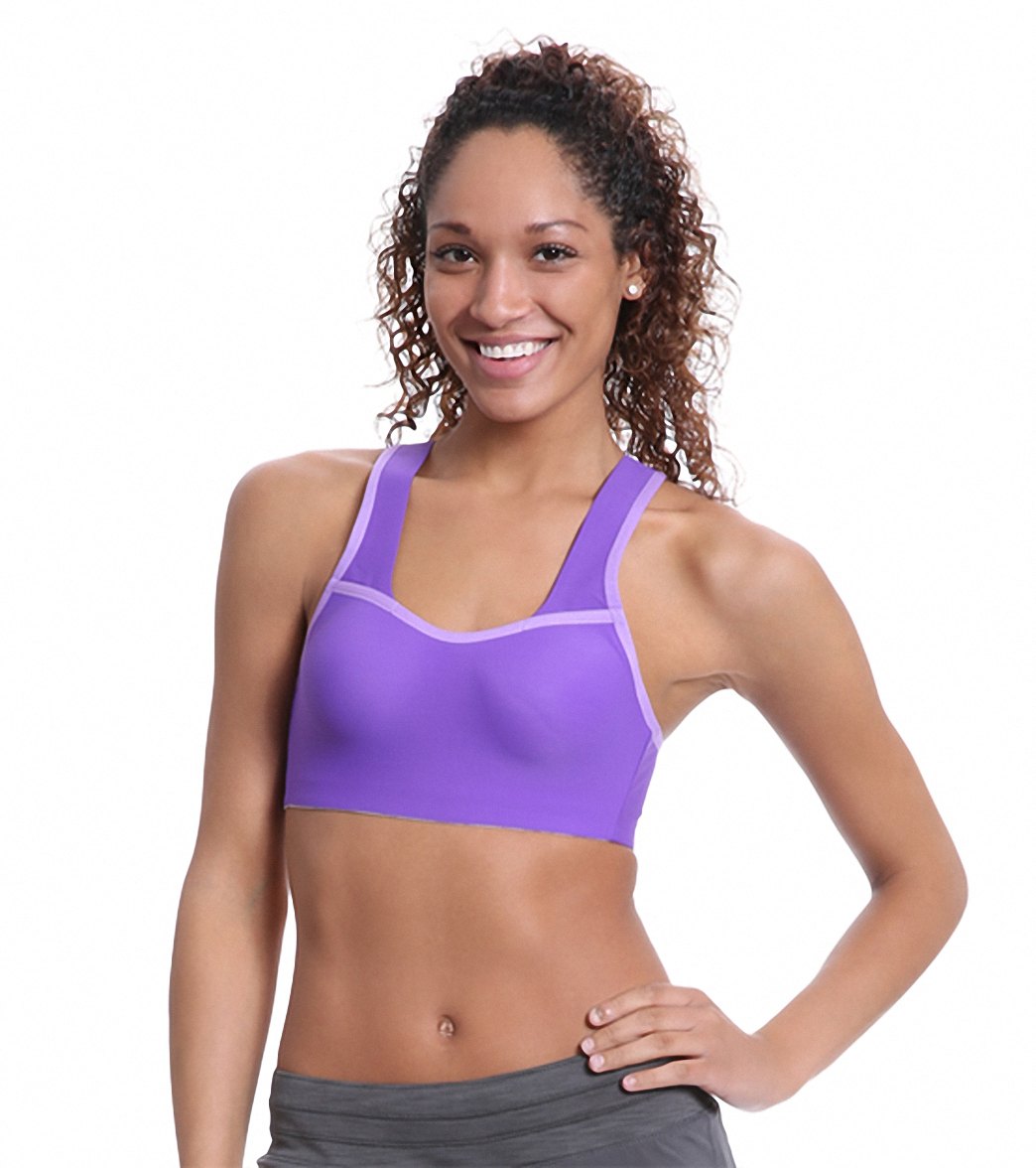 New Balance Women's The Delightfully Sculpted Running Bra - Amethyst X-Small Polyester - Swimoutlet.com