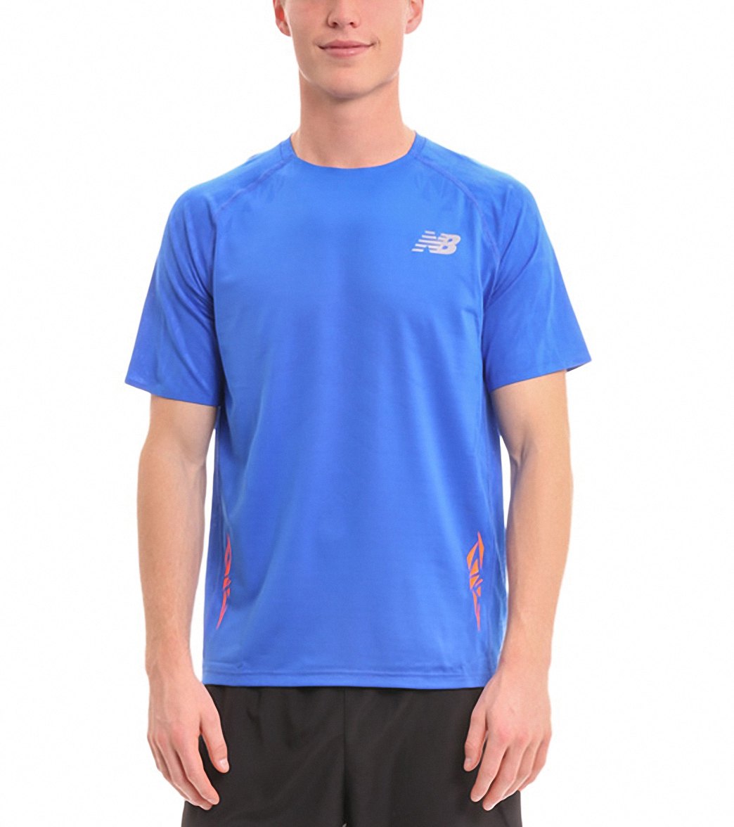New Balance Men's Boylston Running Short Sleeve Shirt - Cobalt Xl - Swimoutlet.com