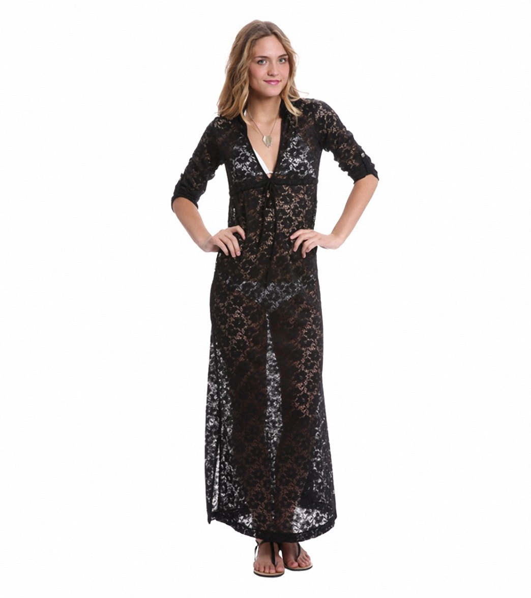 Lucy Love Spa Crochet Resort Maxi Cover Up at Free