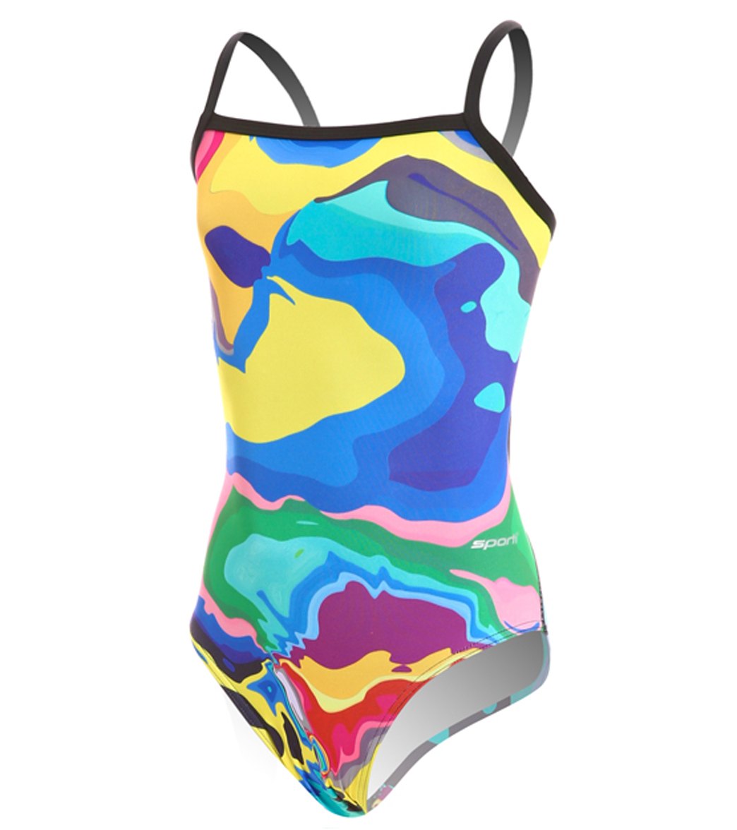 Sporti Spiffiez Abstract Thin Strap Swimsuit Youth at