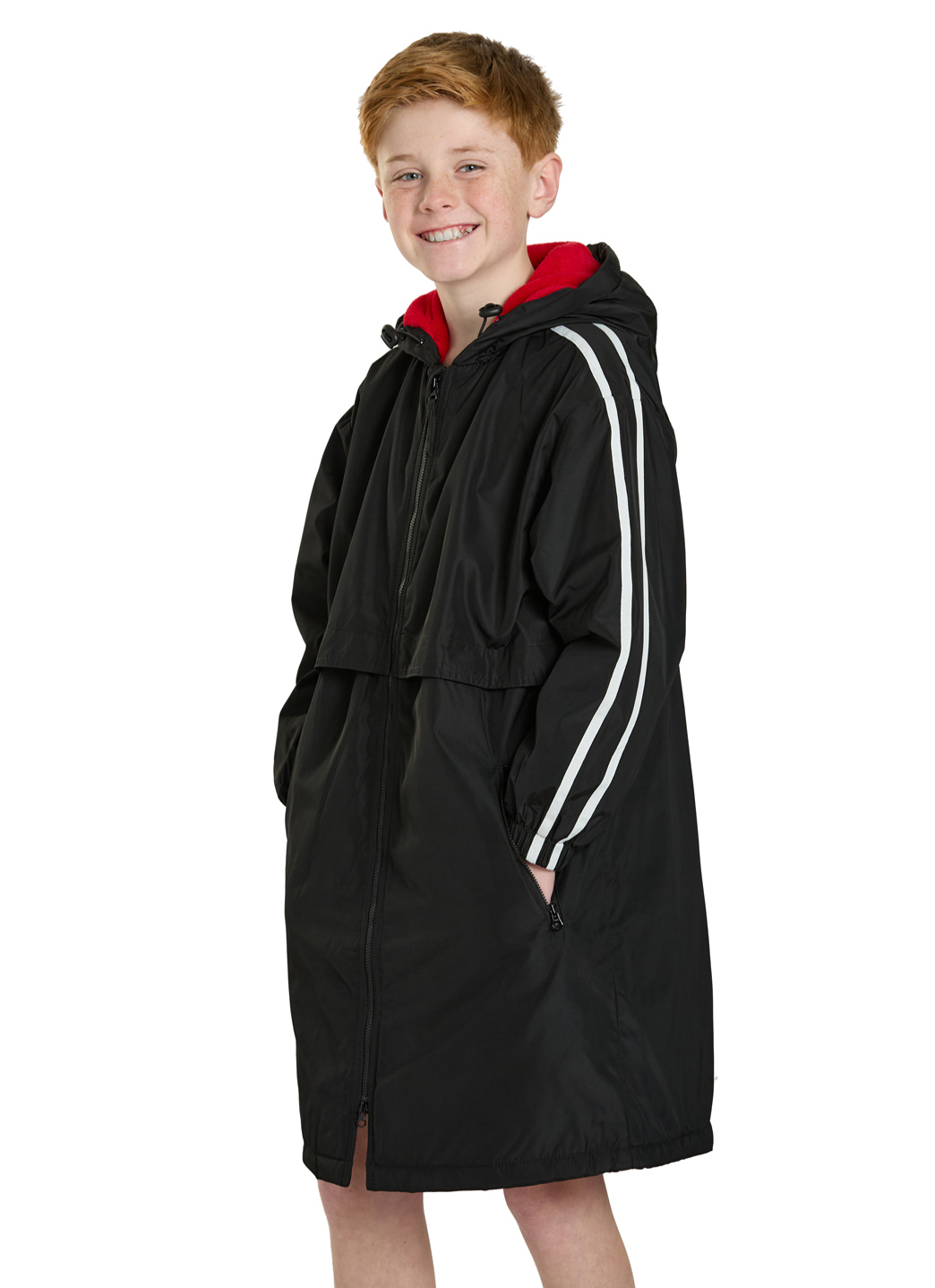 Women's Long Parka SPEEDO Unisex Black Swim Parka Fleece Lined