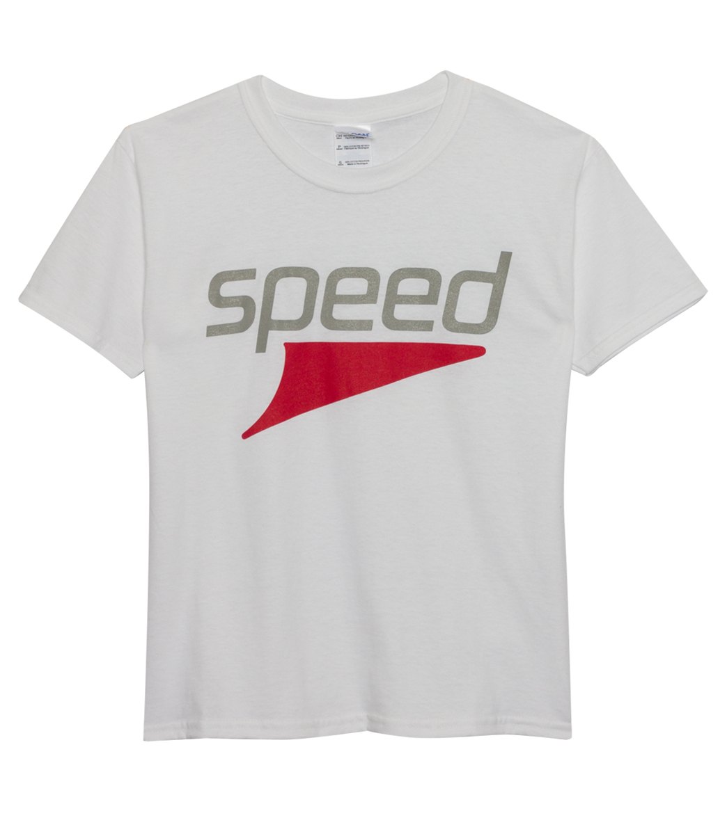 Ambro Manufacturing Youth Speed Tee Shirt - White Medium Cotton - Swimoutlet.com