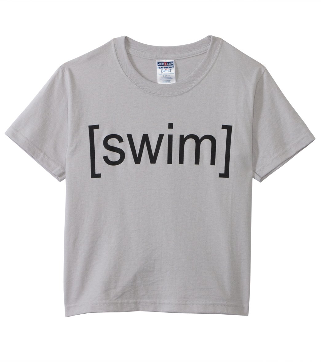 Ambro Manufacturing Youth Swim Tee Shirt - Grey Small Cotton - Swimoutlet.com