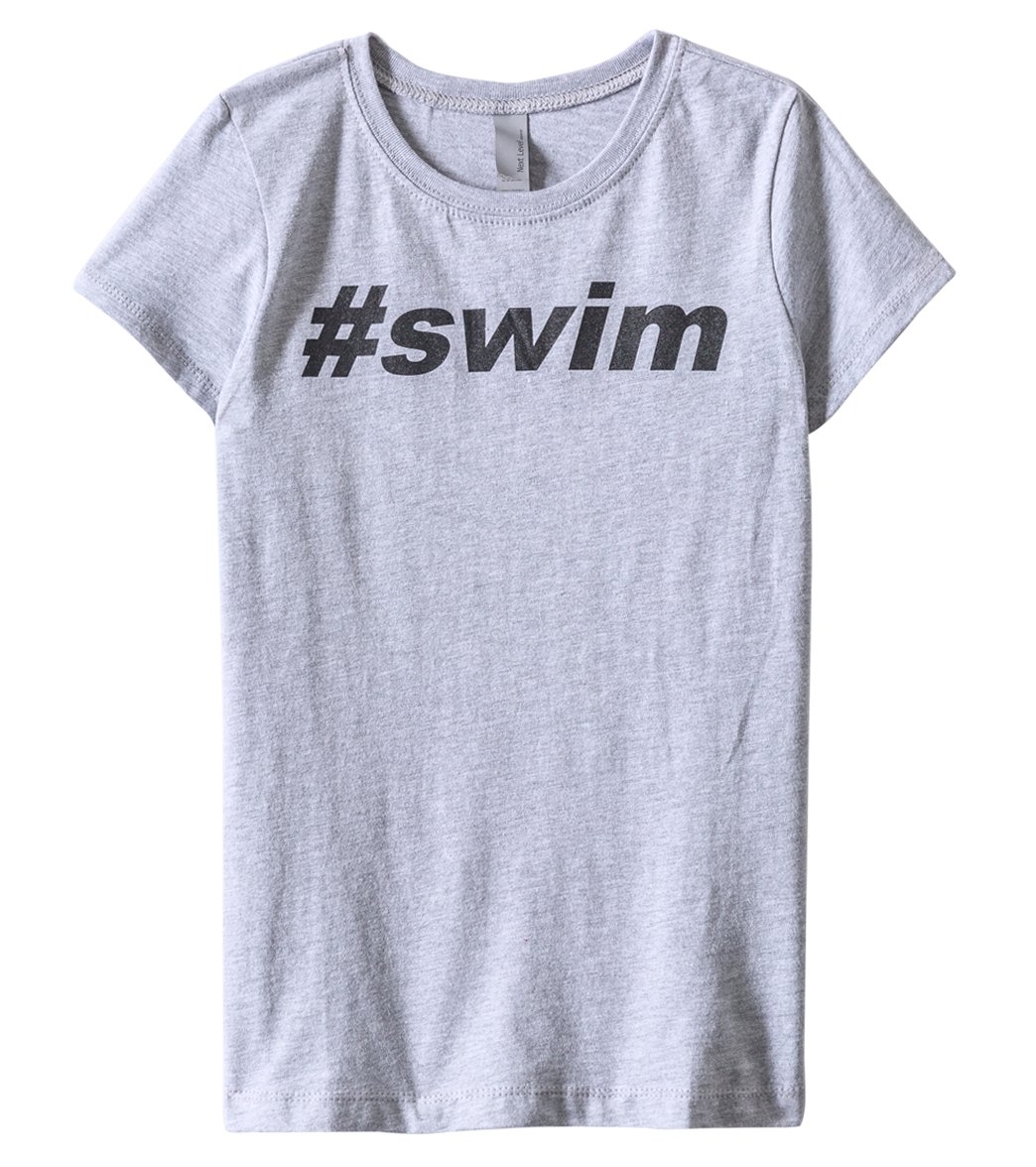 Ambro Manufacturing Girls' #swim Tee Shirt - Grey Small Cotton - Swimoutlet.com