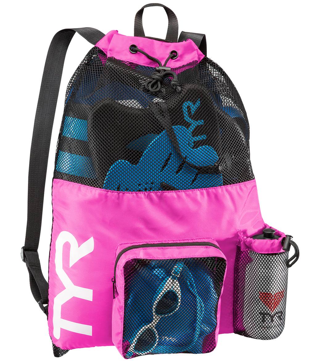 TYR Big Mesh Mummy Backpack Iii - Pink Nylon - Swimoutlet.com