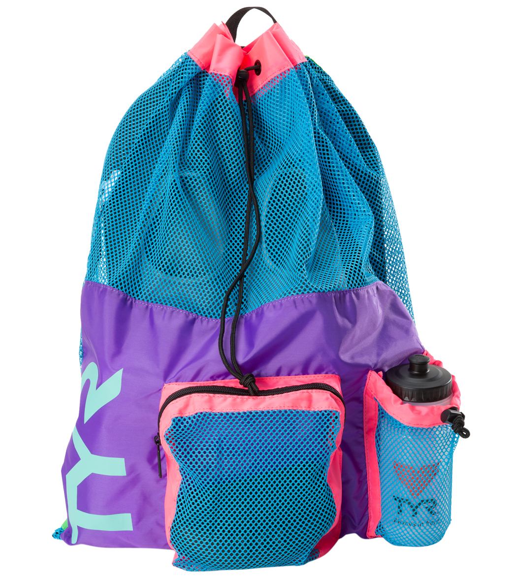 TYR Big Mesh Mummy Backpack Iii - Purple/Blue Nylon - Swimoutlet.com