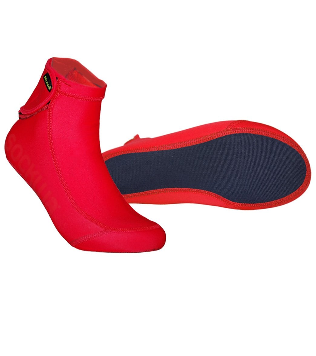 Sockwa Water Shoes Playa Hi Aqua Socks - Red W7/M6 - Swimoutlet.com