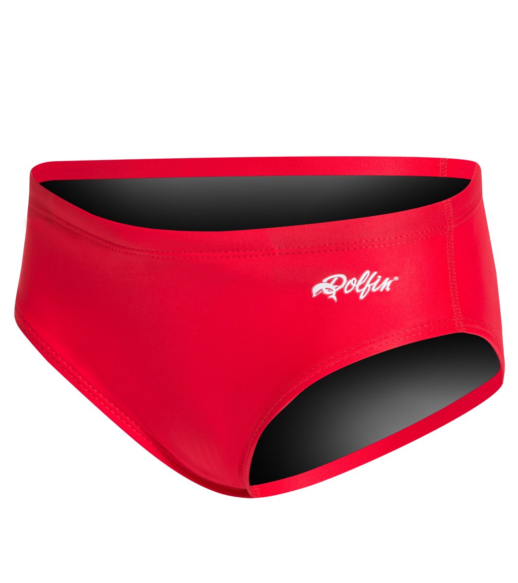Dolfin Xtra Life Lycra Solid Youth Racer Brief Swimsuit - Red 24 - Swimoutlet.com