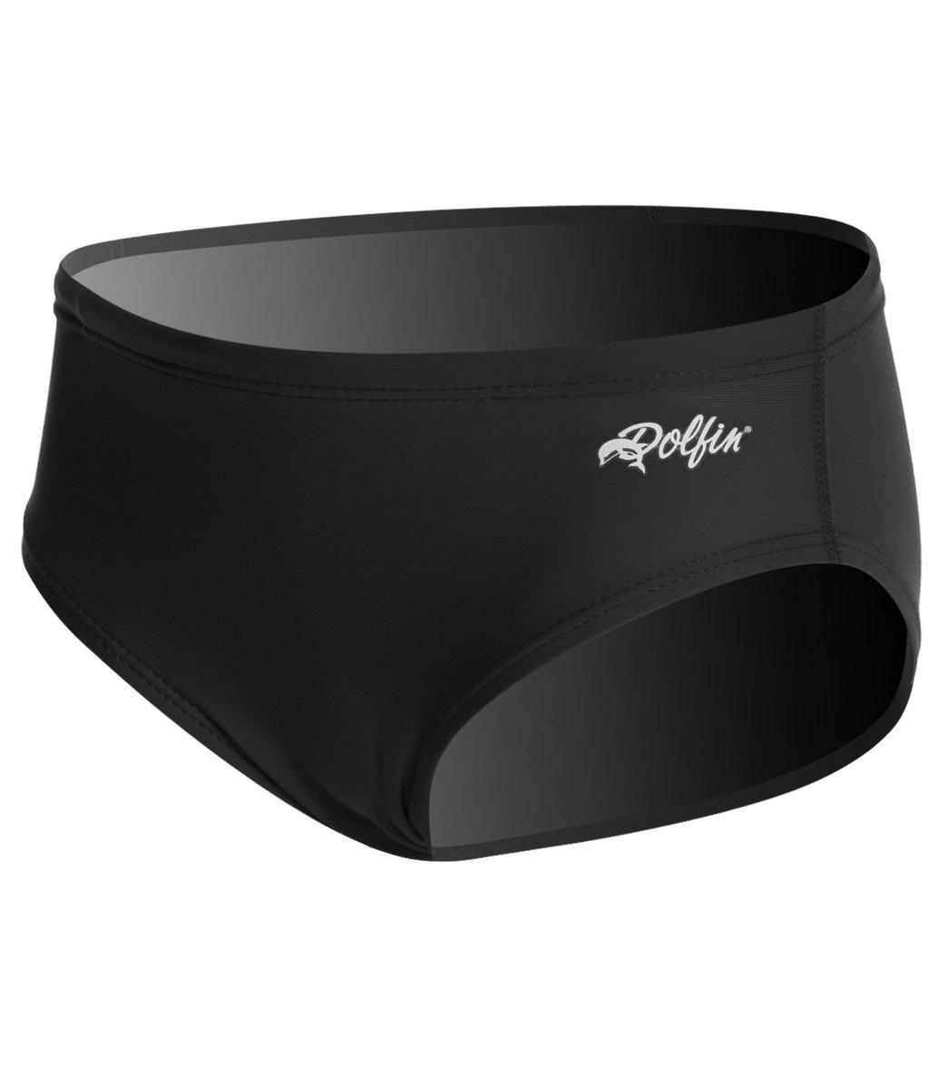 Dolfin Xtra Life Lycra Solid Youth Racer Brief Swimsuit - Black 24 - Swimoutlet.com