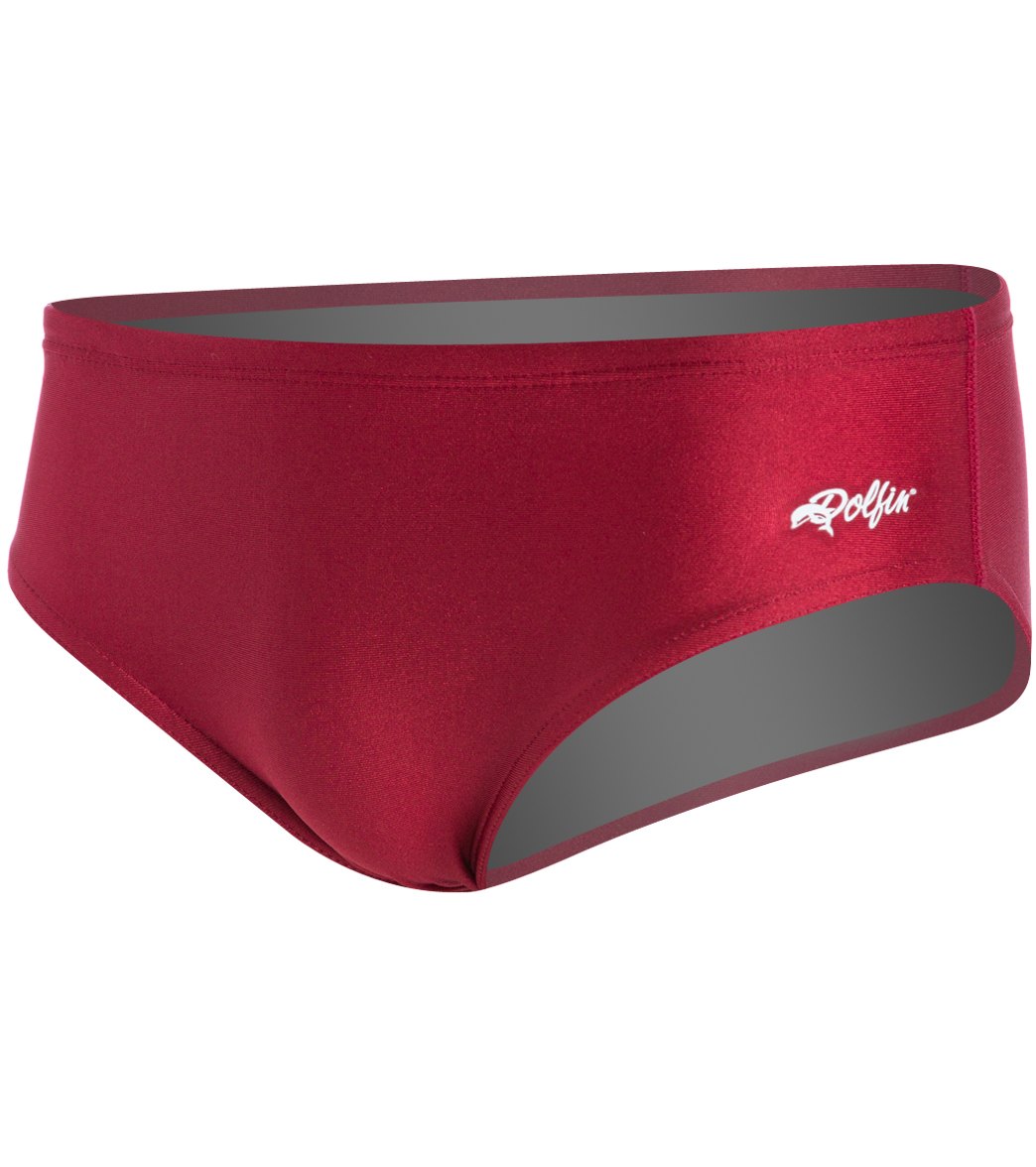 Dolfin Xtra Life Lycra Solid Male Racer Brief Swimsuit - Maroon 28 - Swimoutlet.com