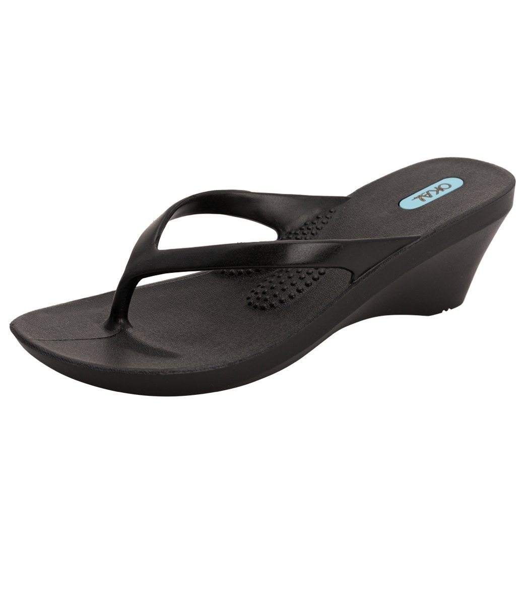 OkaB Kylie Licorice Wedge Flip Flop at