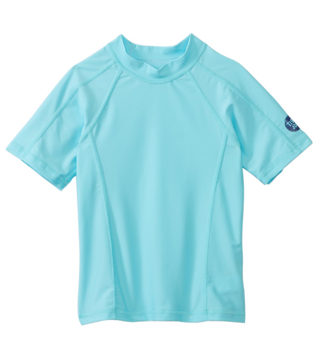 Tiger Joe Boys' Tj Mashup Short Sleeve Shirt Rashie 6 Months-12Yrs - Ice Blue 0 6-12 Months - Swimoutlet.com