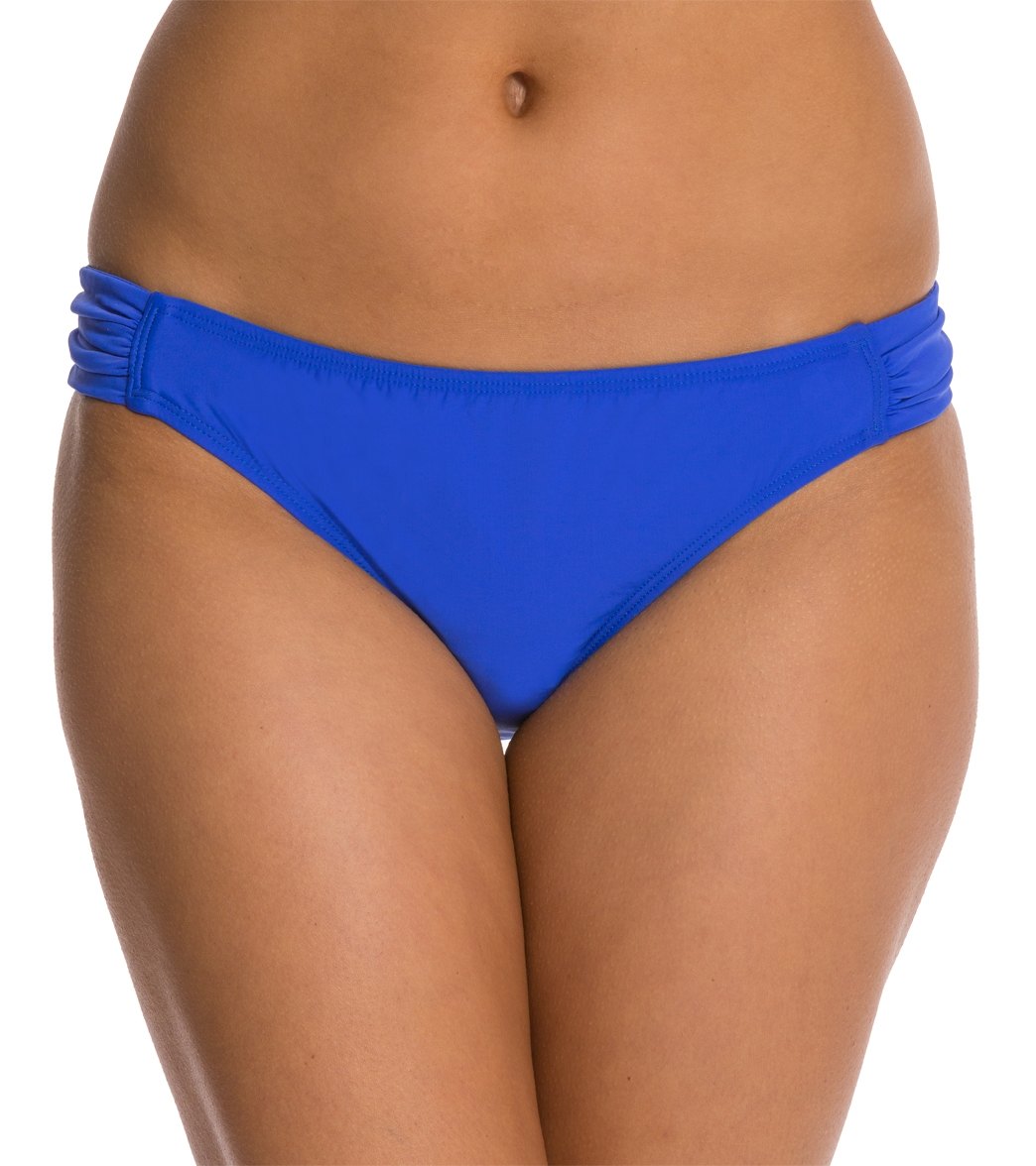 Athena Cabana Solids Tab Side Bikini Bottom - Deep Blue 4 - Swimoutlet.com