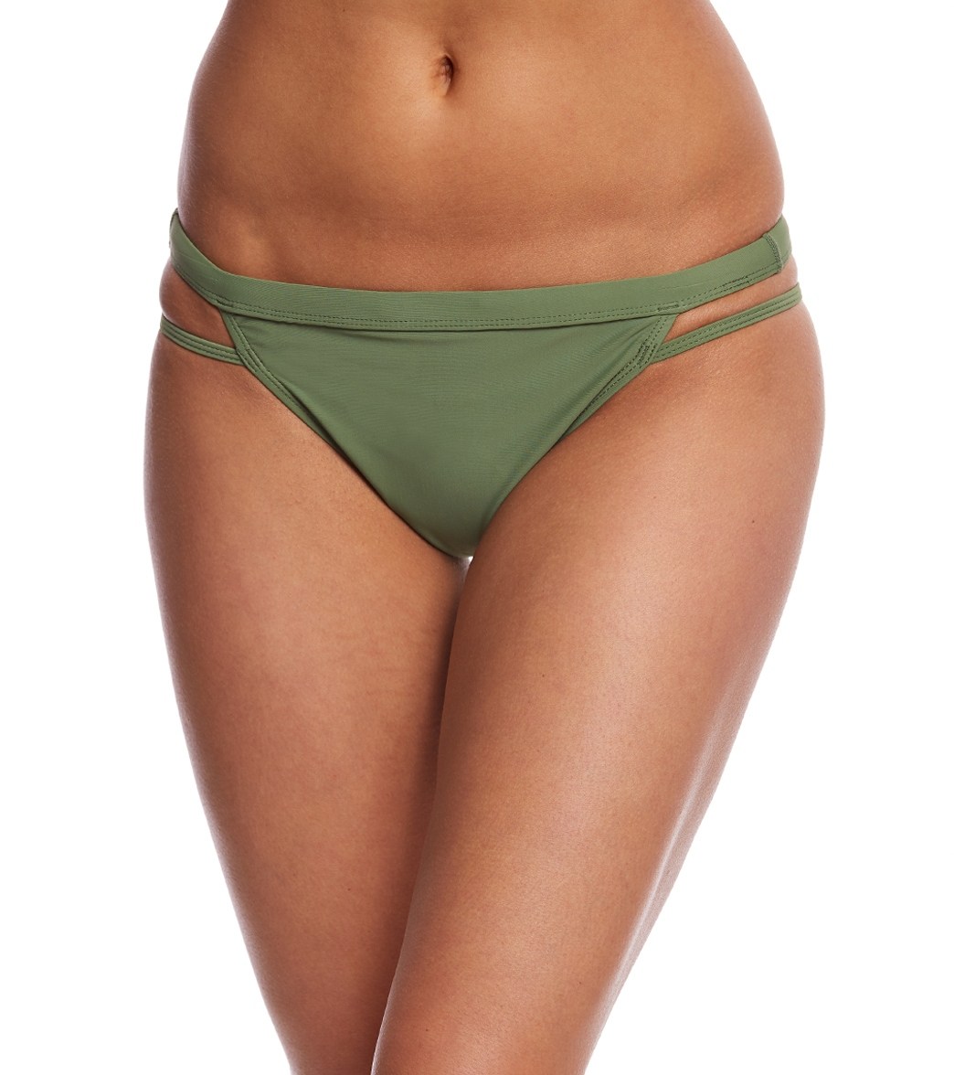 Sporti Solid Cheeky Bikini Swim Bottom - Olive X-Small Nylon/Xtra/Life/Lycra® - Swimoutlet.com