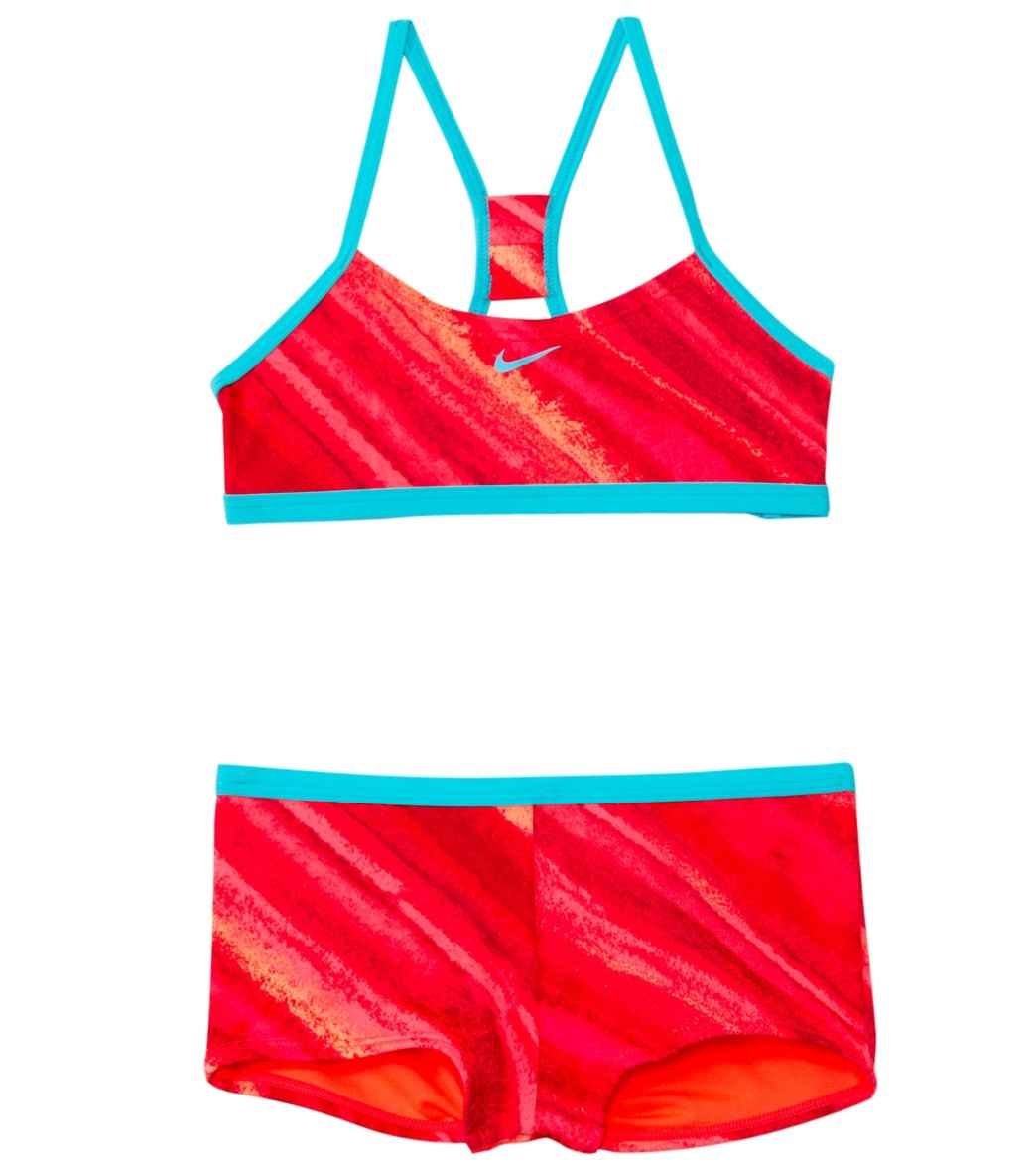 Nike Girls' Tonal Static Racerback Bikini Set (7-14) at SwimOutlet.com