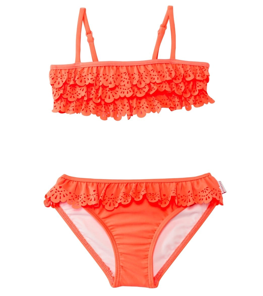 Seafolly Girls' Go-Go Girl Flutter Bye Mini Bikini Set 6 Months-7Yrs - Orange Crush 0 6-12 Months - Swimoutlet.com