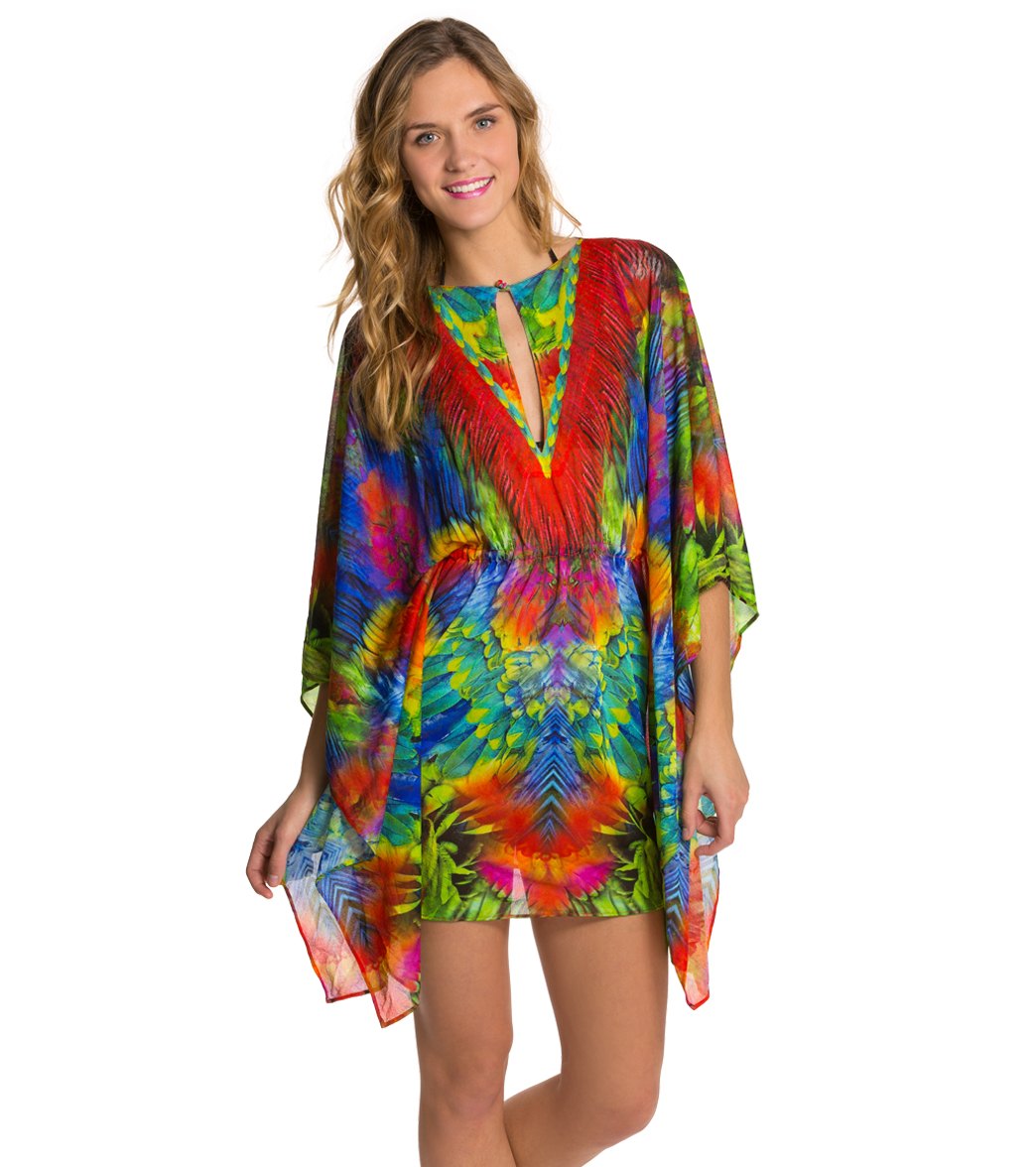 Luli Fama Mundo de Colores Short Caftan at SwimOutlet.com - Free Shipping