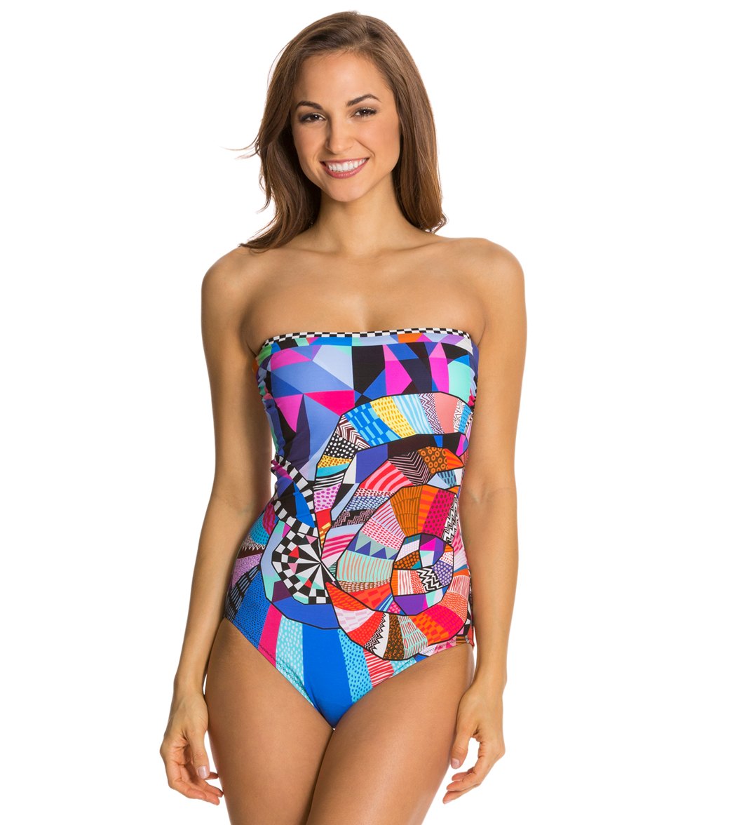 Gottex Rosetta Bandeau One Piece Swimsuit At Free Shipping