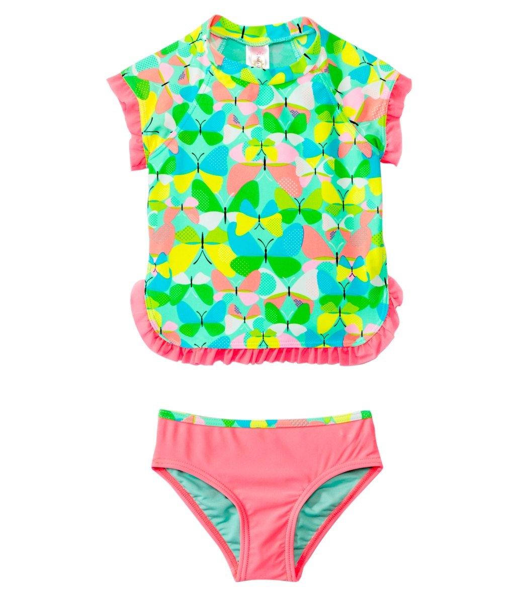 Hula Star Flight Of The Butterflies S/S Rashguard Set (2T-6X) at ...