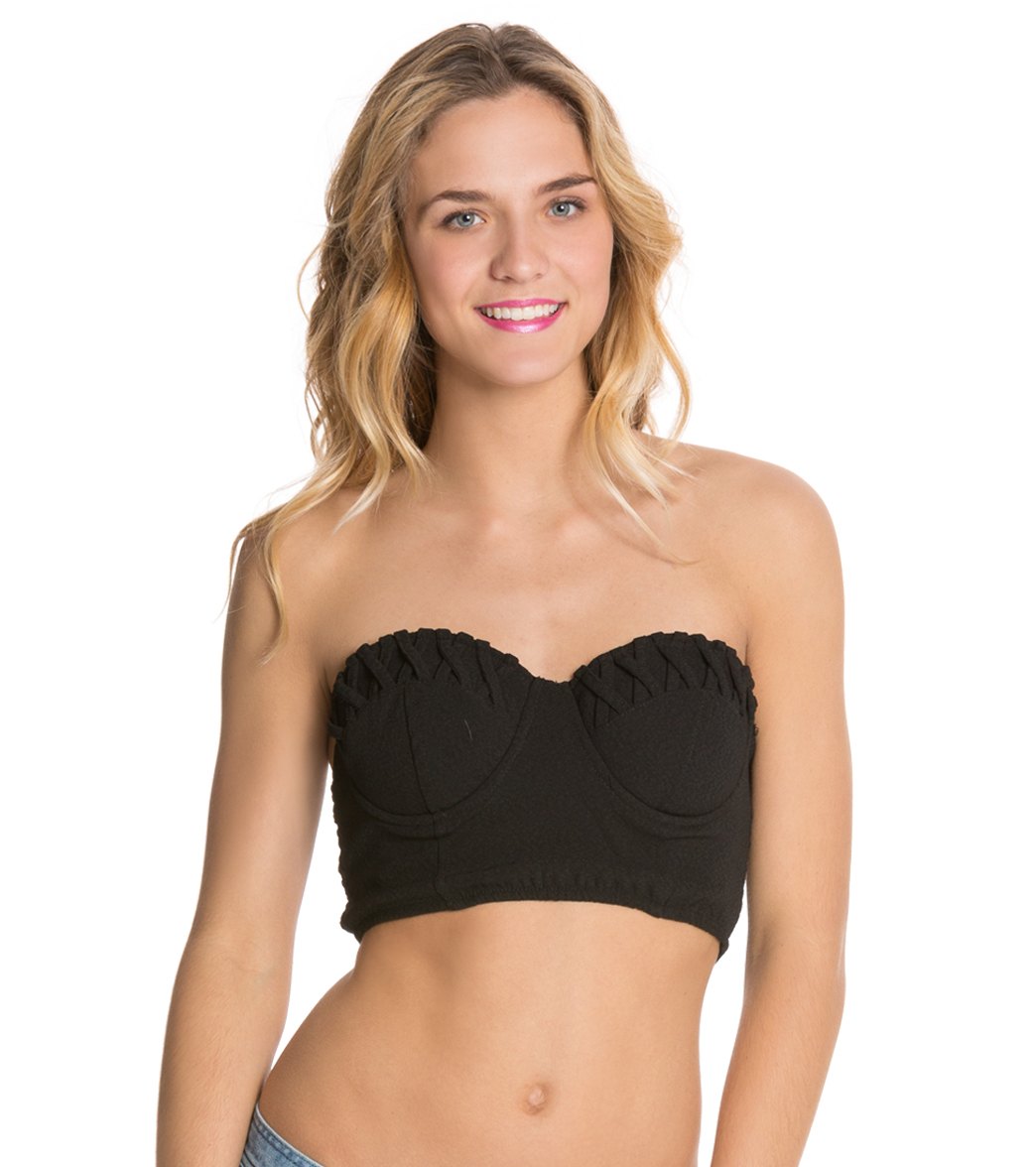 Minkpink Don't Cross Me Bustier Top - Black Small Polyester - Swimoutlet.com