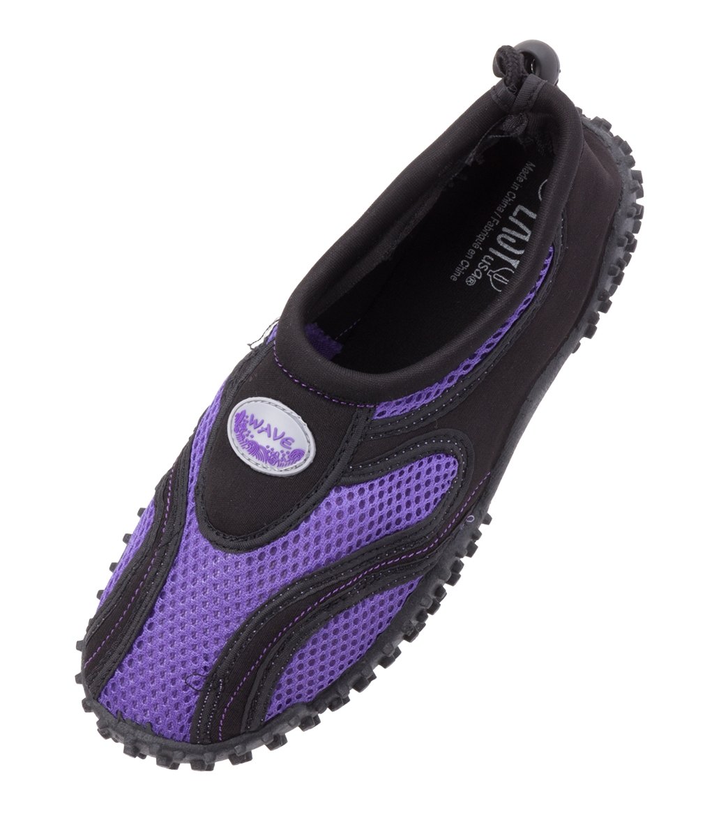 Easy Usa Women's Wave Water Shoes - Black/Purple 5 - Swimoutlet.com
