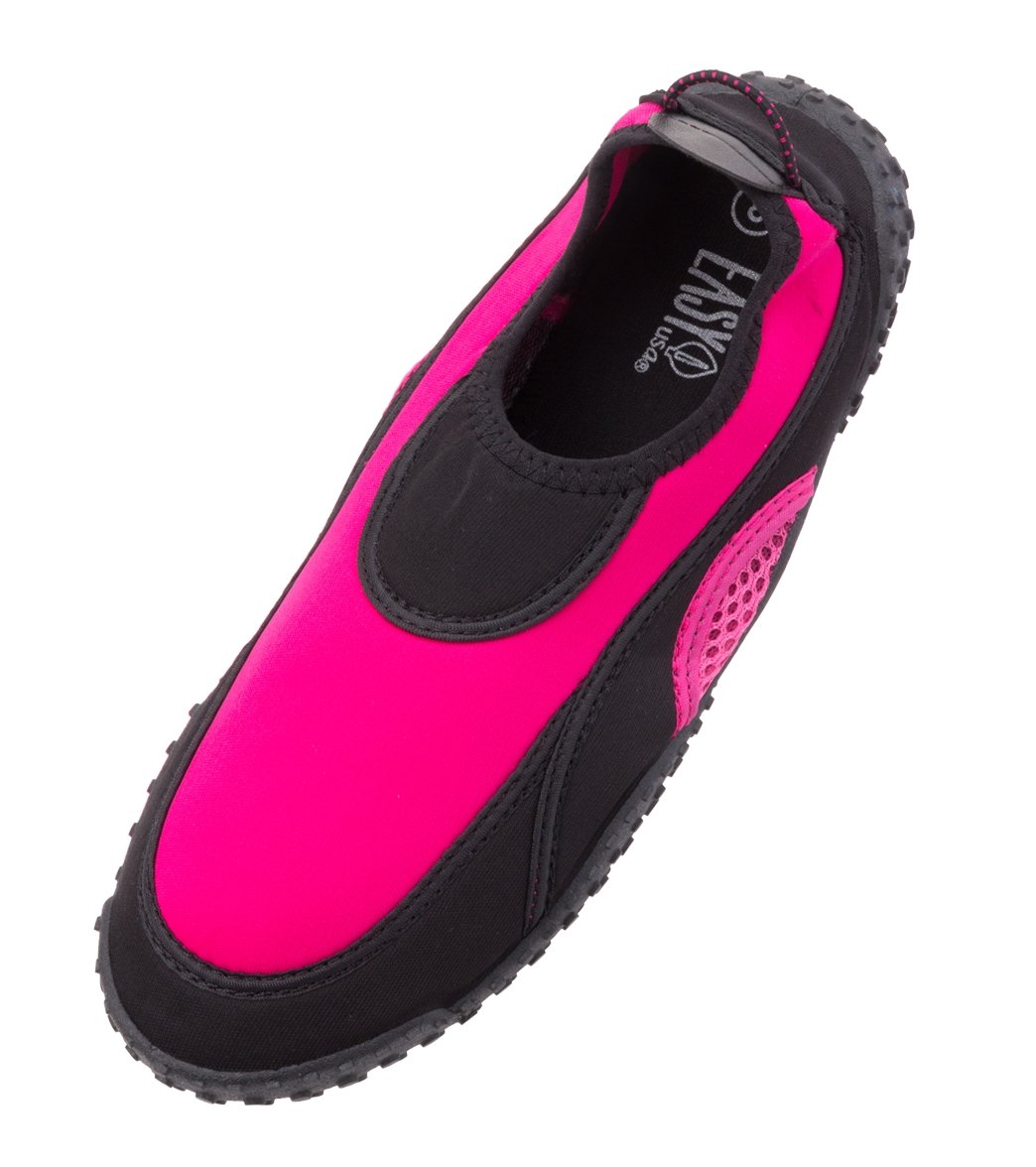 Easy Usa Women's Water Shoes - Black/Fuchsia 6 - Swimoutlet.com