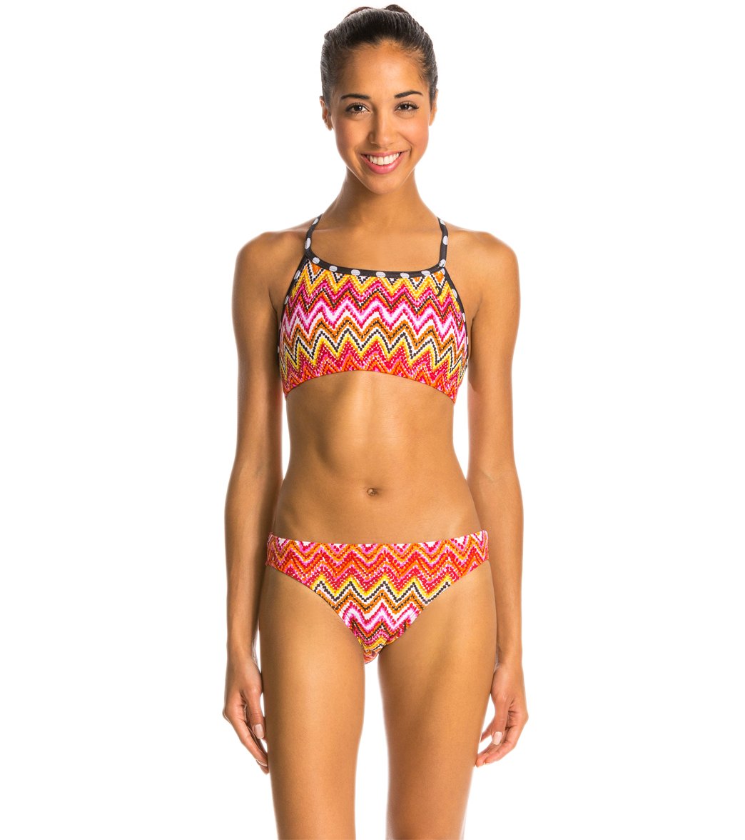 Illusions Activewear Springtime Chevron Two Piece Swimsuit Workout