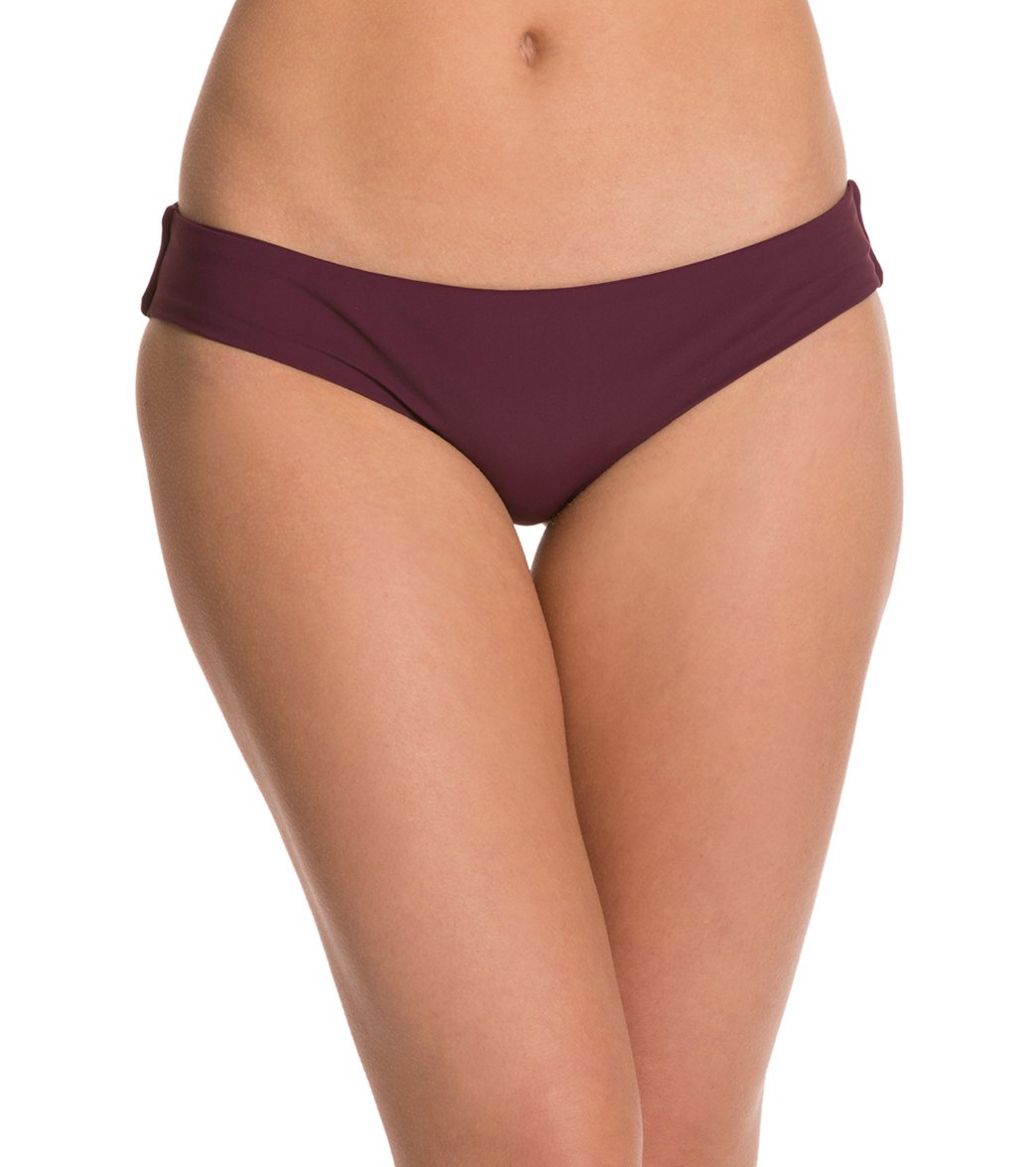 Aerin Rose Bordeaux Low Rise Boy Brief Bikini Bottom - Xs Size X-Small - Swimoutlet.com