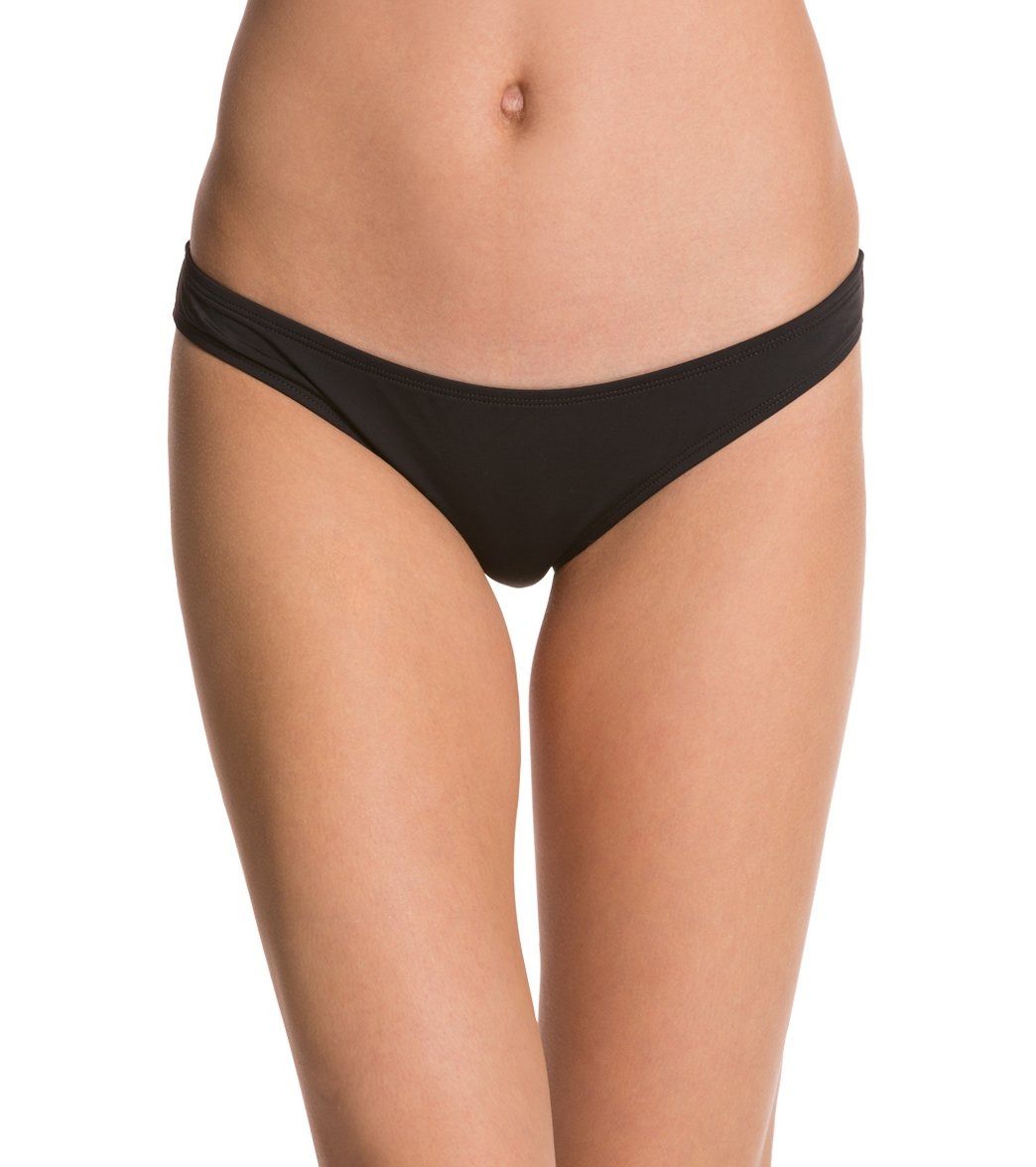 Eidon Solid Bikini Bottom - Black Licorice X-Small Mirco/Nylon/Spandex - Swimoutlet.com