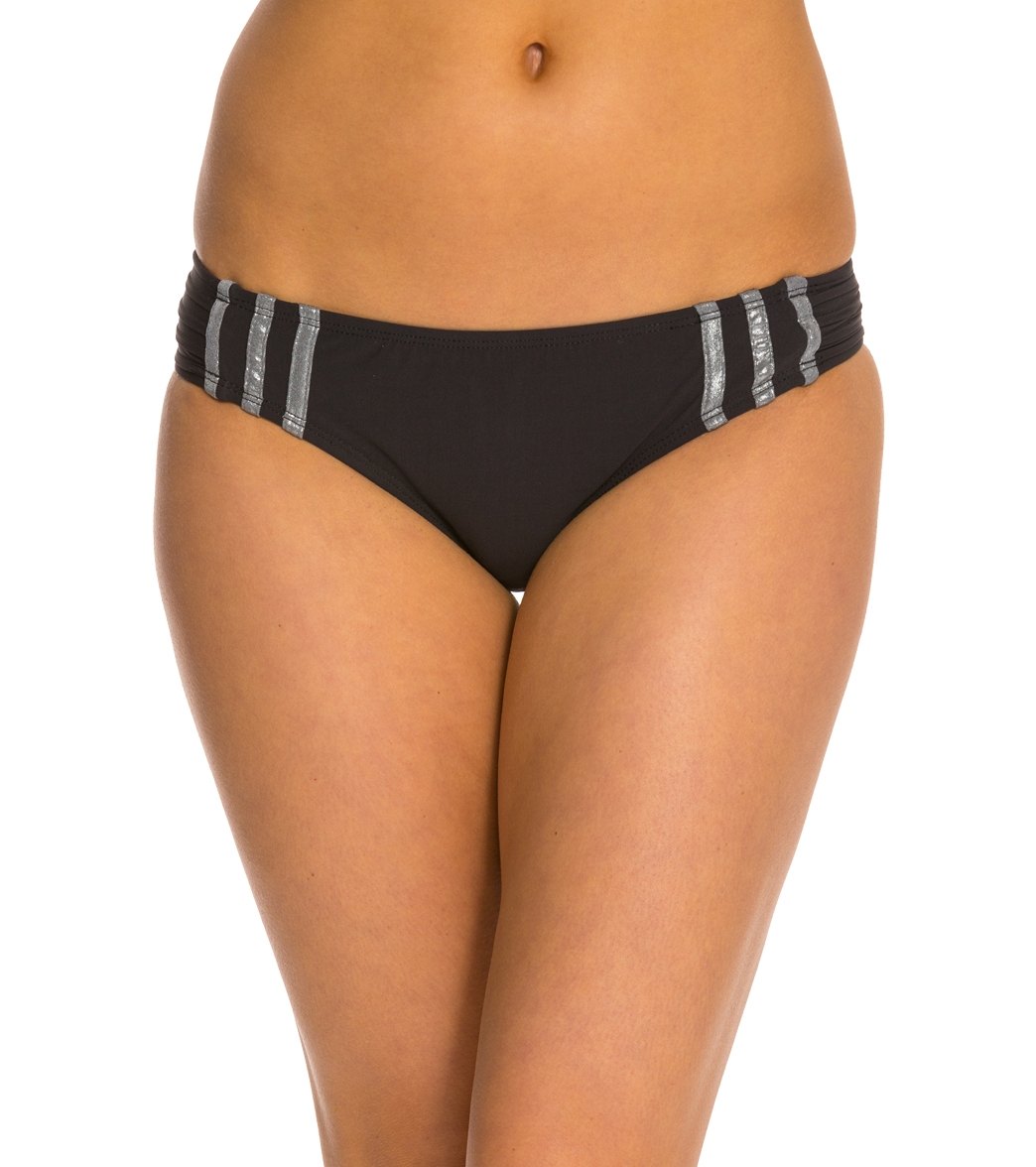 Adidas Pleat Of Dreams Wide Hipster - Black X-Small Bikini Bottom Polyester - Swimoutlet.com