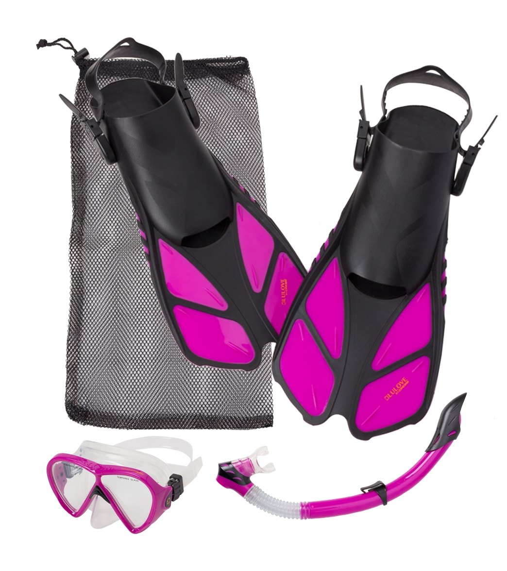 Cressi Bonete Bag Mask Snorkel And Fin Set - Purple Large/Xl - Swimoutlet.com