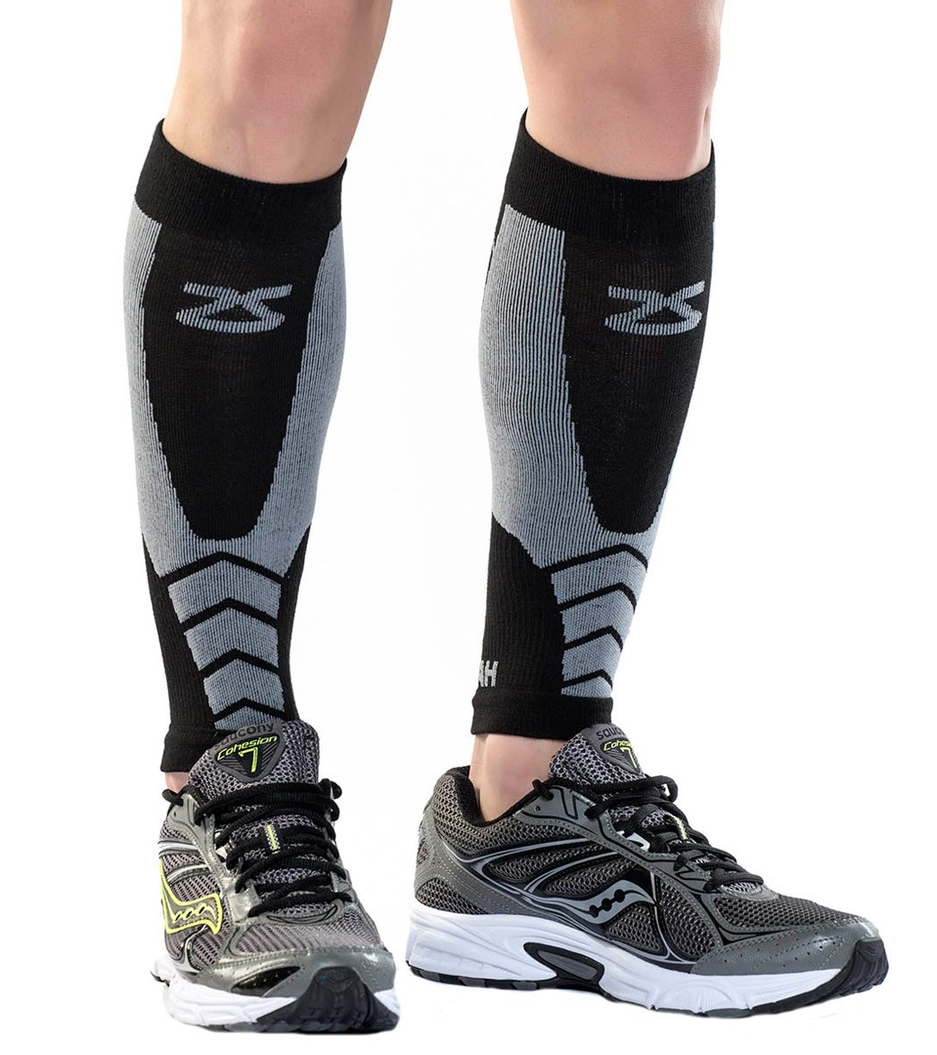 Zensah Wool Compression Leg Sleeves - Black Small Polyamide/Spandex - Swimoutlet.com