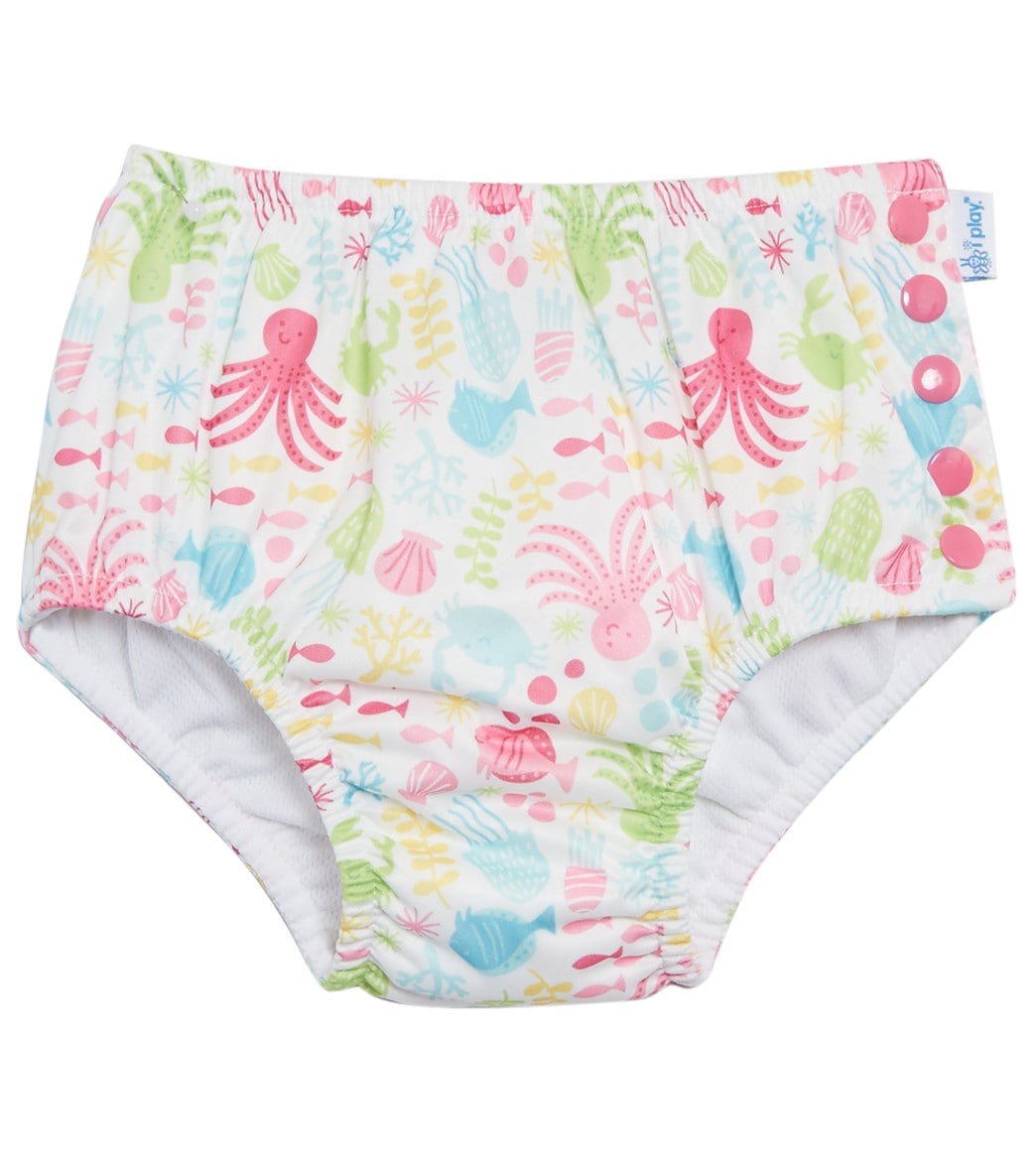 I Play. By Green Sprouts Royal Blue Ultimate Snap Swim Diaper Baby - White 3T Cotton - Swimoutlet.com