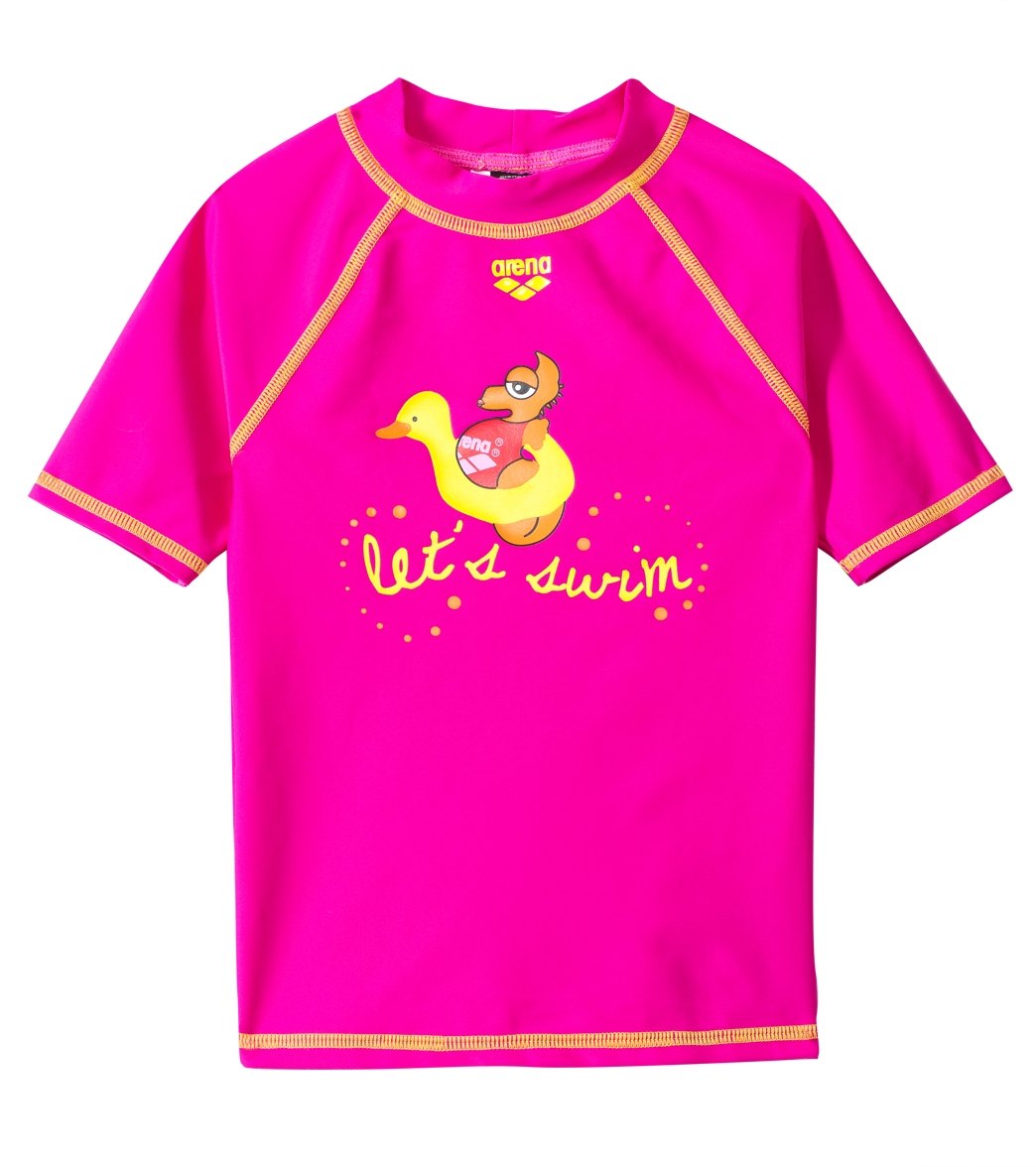 Arena Water Tribe Girls S/S Swim Shirt - Rose Violet 2T Elastane/Polyamide - Swimoutlet.com