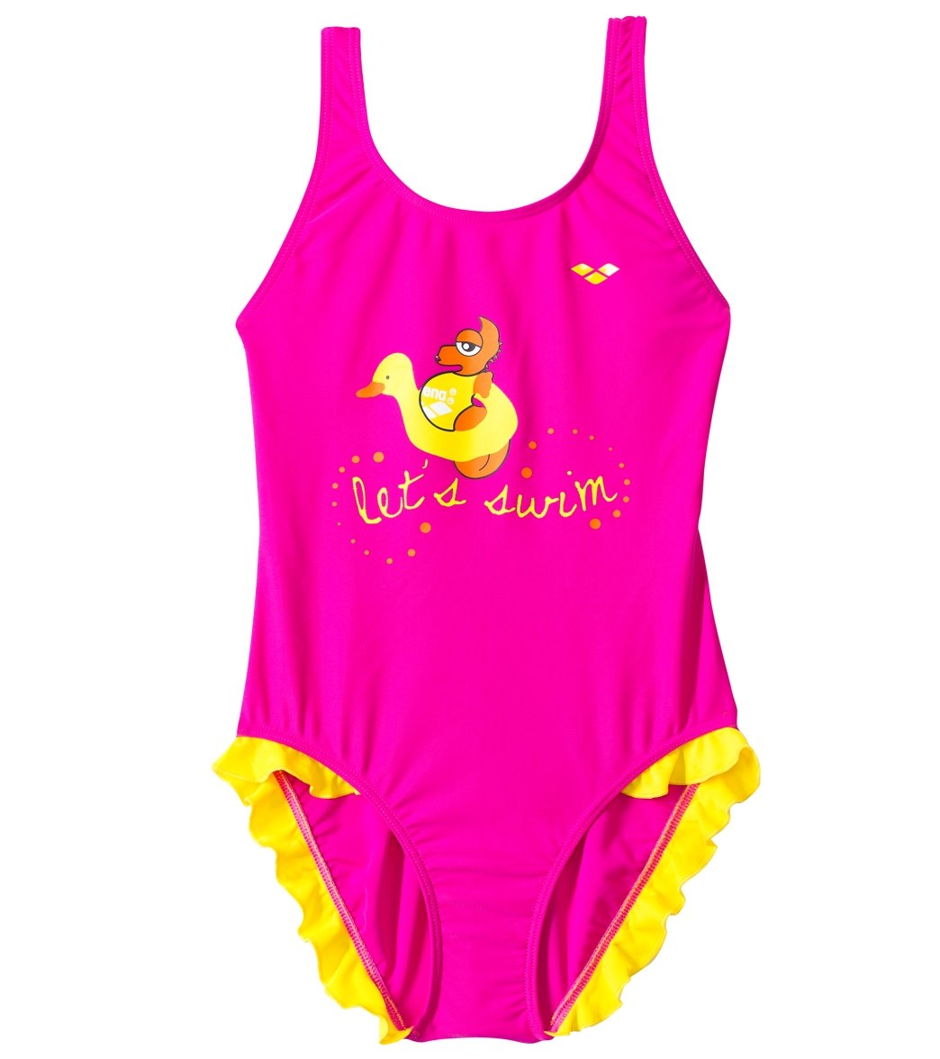 Arena Water Tribe Girls One Piece Swimsuit - Rose Violet 2T Elastane/Polyamide - Swimoutlet.com