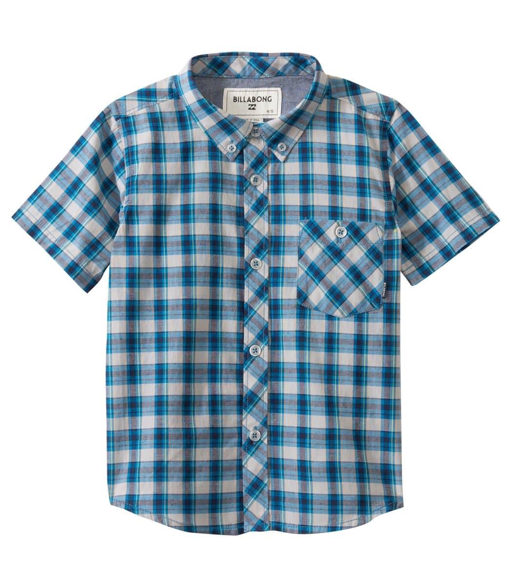 Billabong Boys' Sheldon Woven Shirt 8Yrs-14Yrs+ - Silver Large Cotton/Polyester - Swimoutlet.com